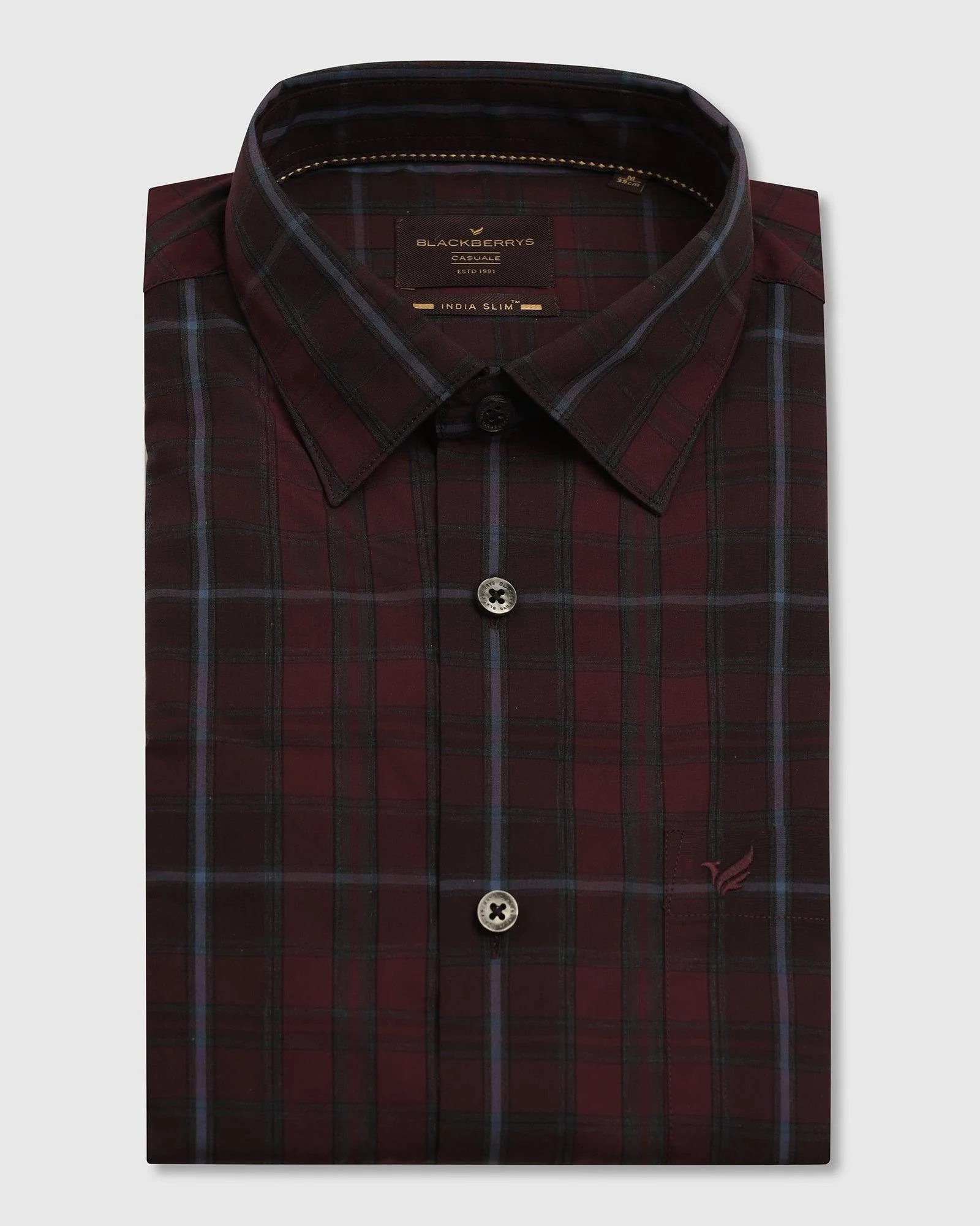 Casual Red Check Shirt - Roma - Image 5