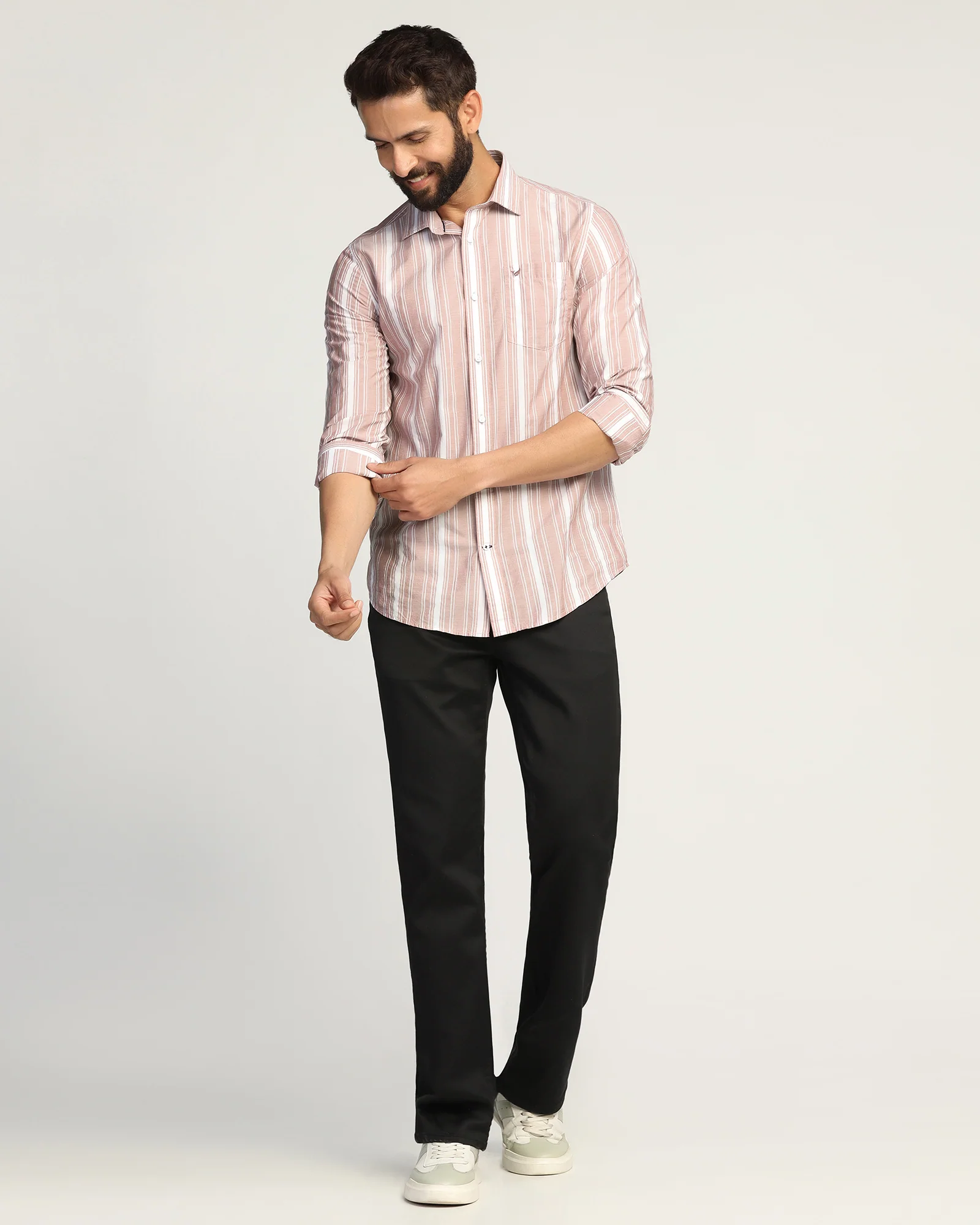 Casual Rust Stripe Shirt - Koben - Image 3