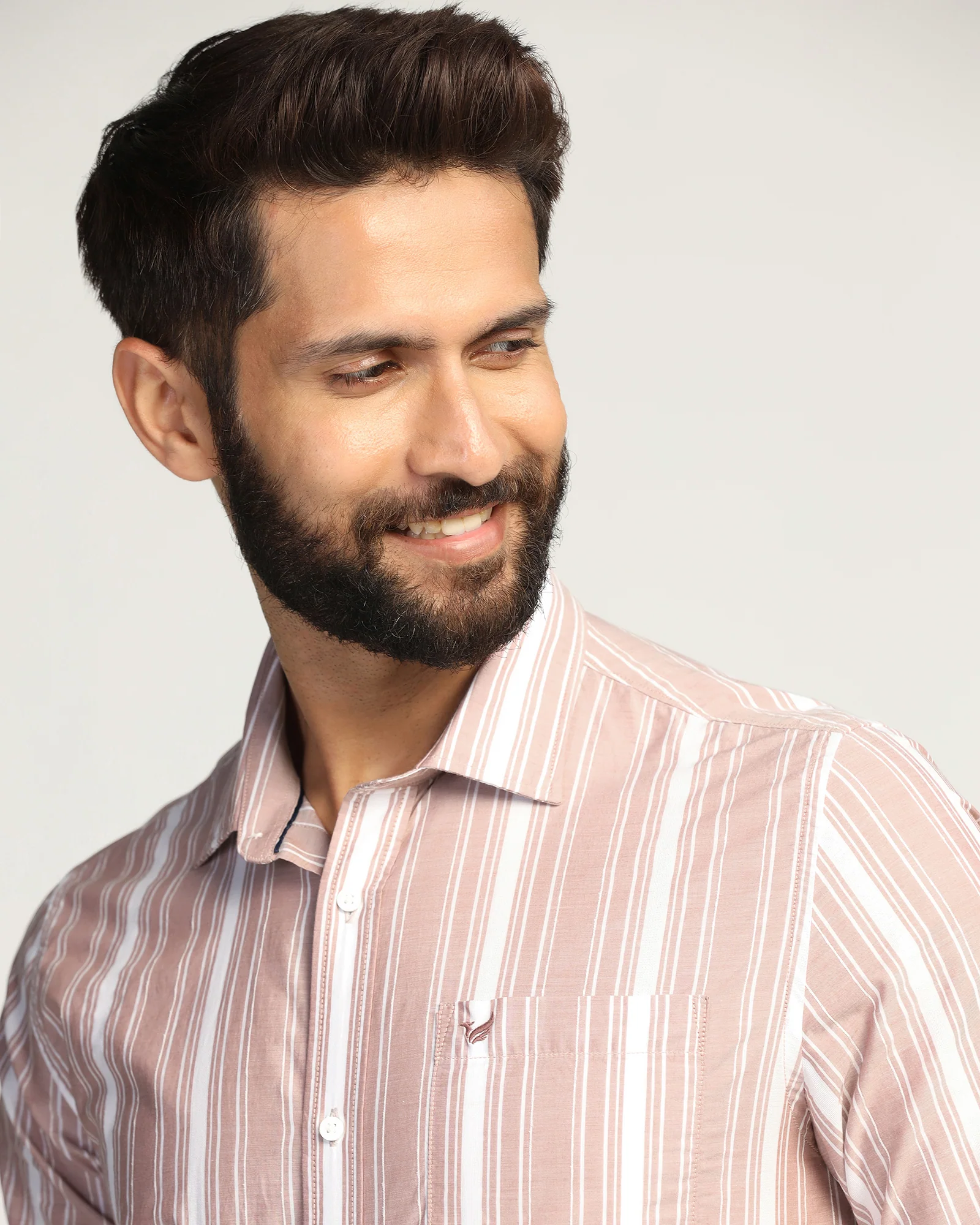 Casual Rust Stripe Shirt - Koben - Image 4