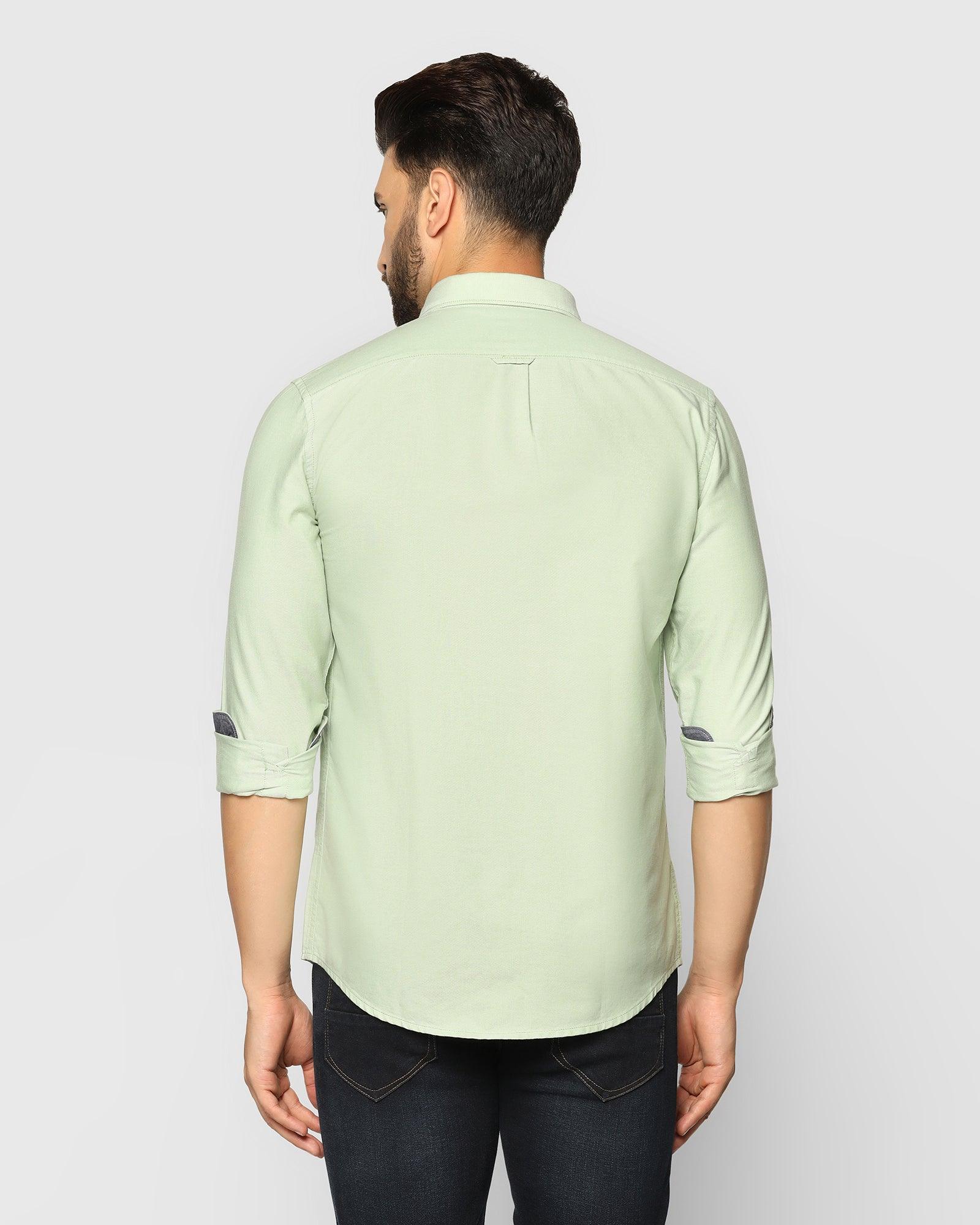 Casual Light Green Solid Shirt - Tonic - Image 2