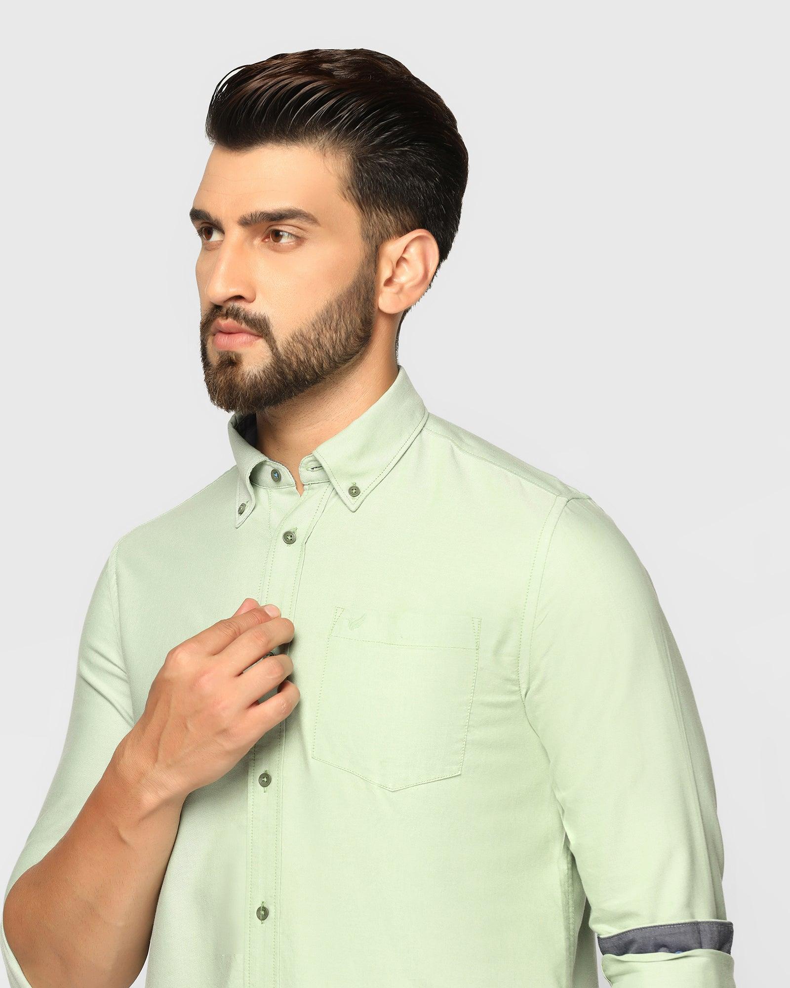 Casual Light Green Solid Shirt - Tonic - Image 4
