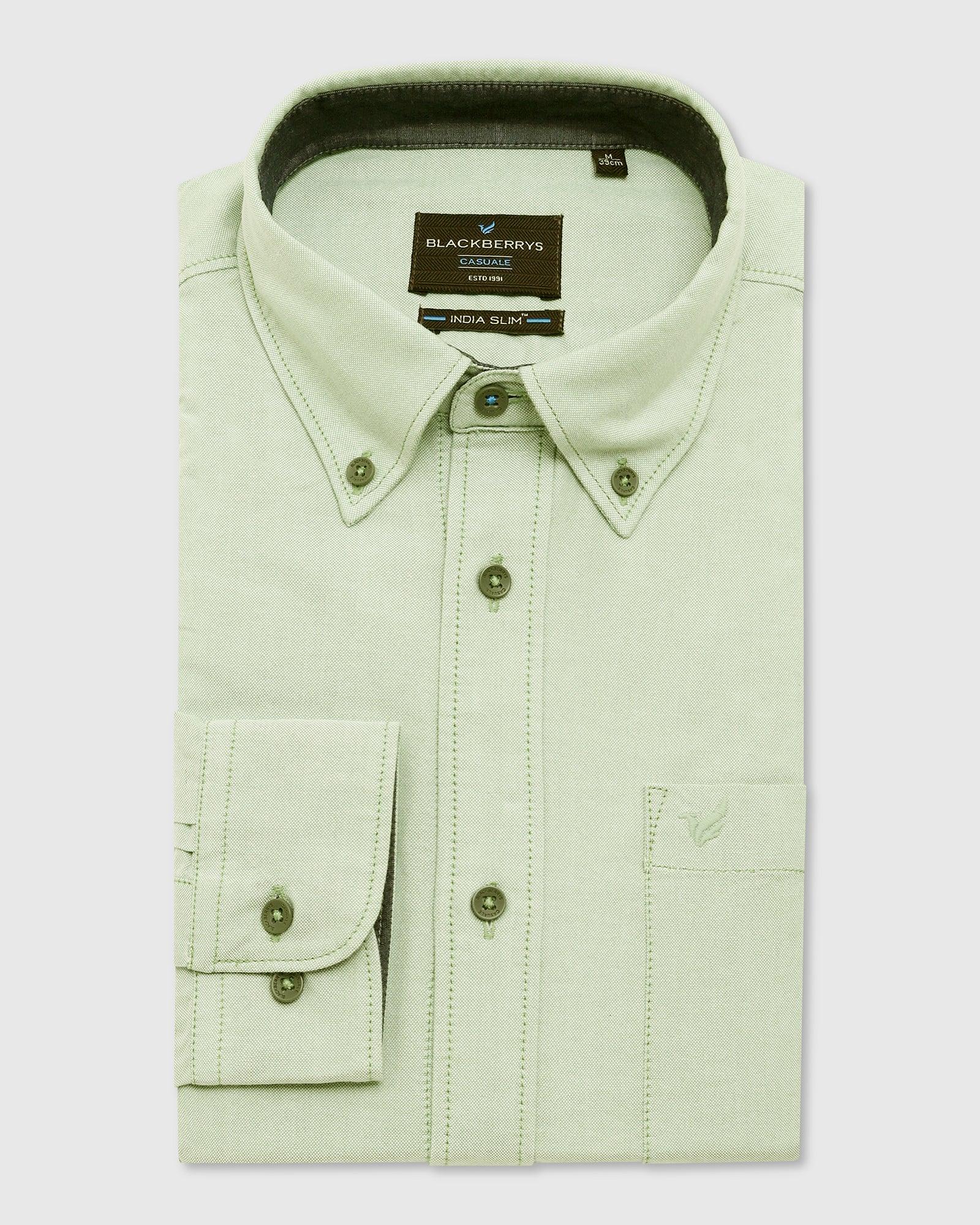 Casual Light Green Solid Shirt - Tonic - Image 5