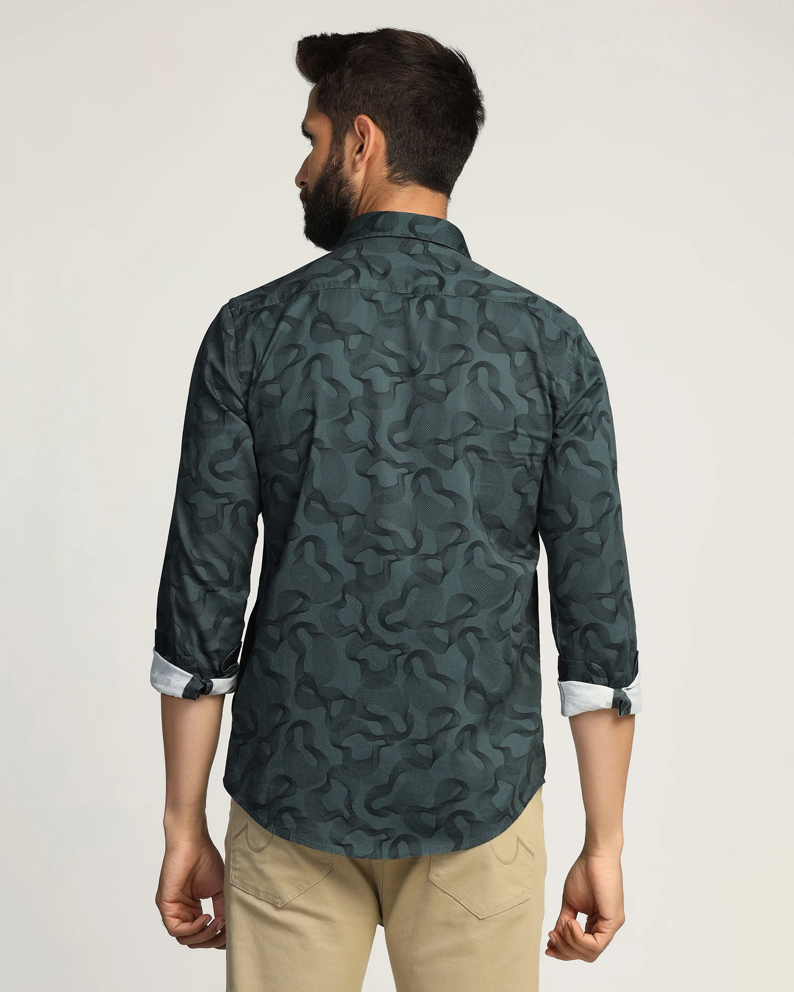 Casual Teal Printed Shirt - Heath - Image 2