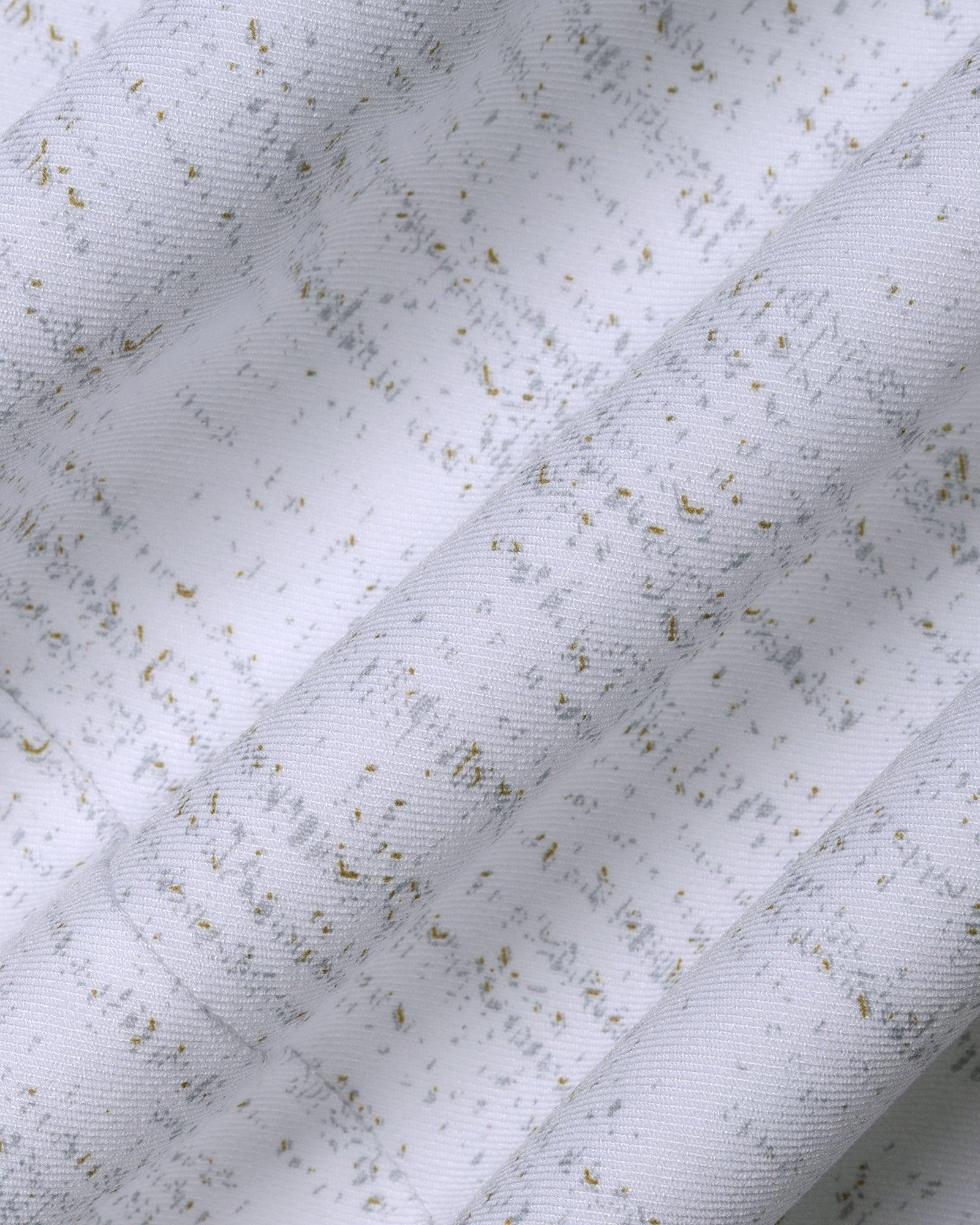 Casual White Printed Shirt - Ena - Image 6