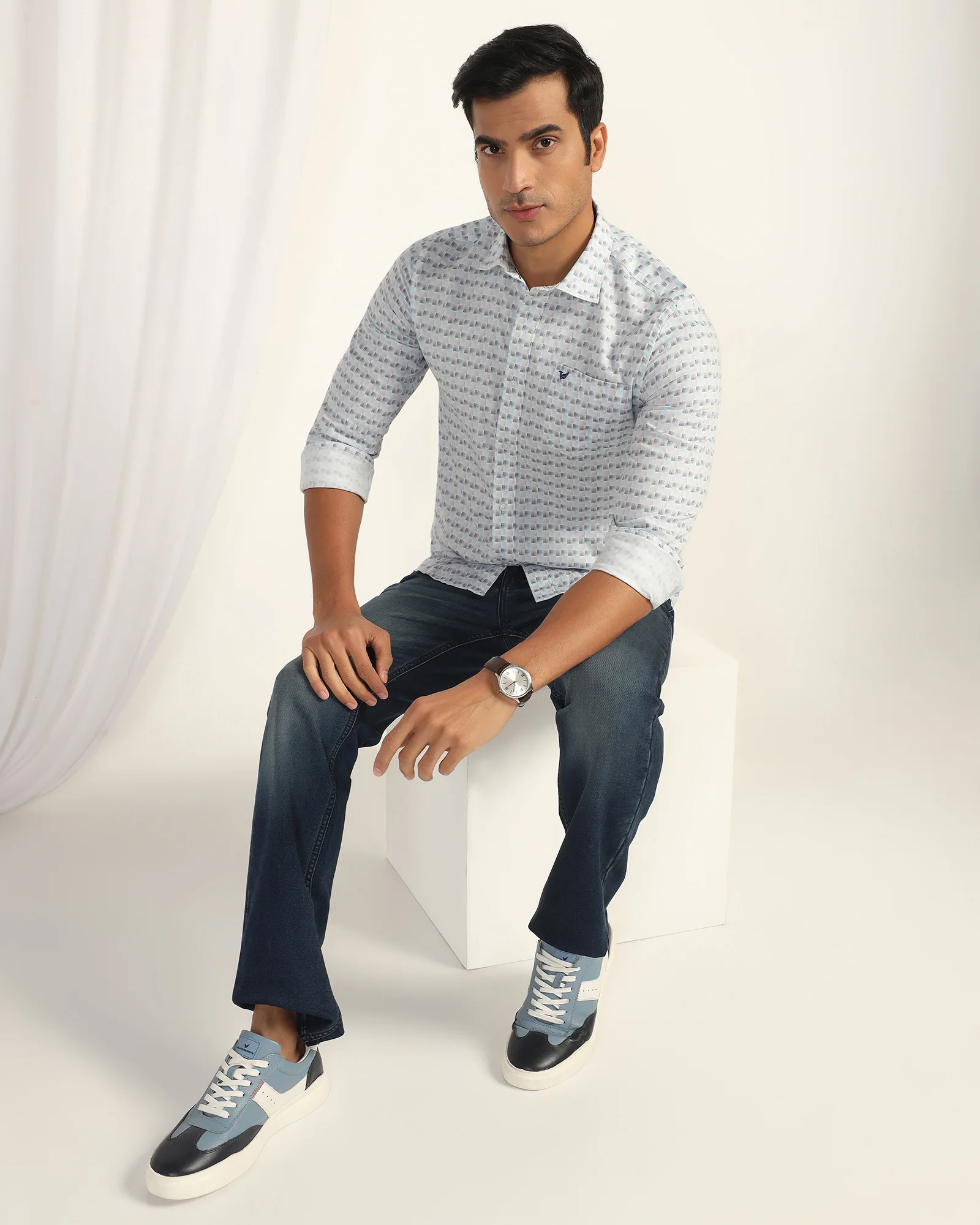 Casual White Printed Shirt - Felip - Image 7