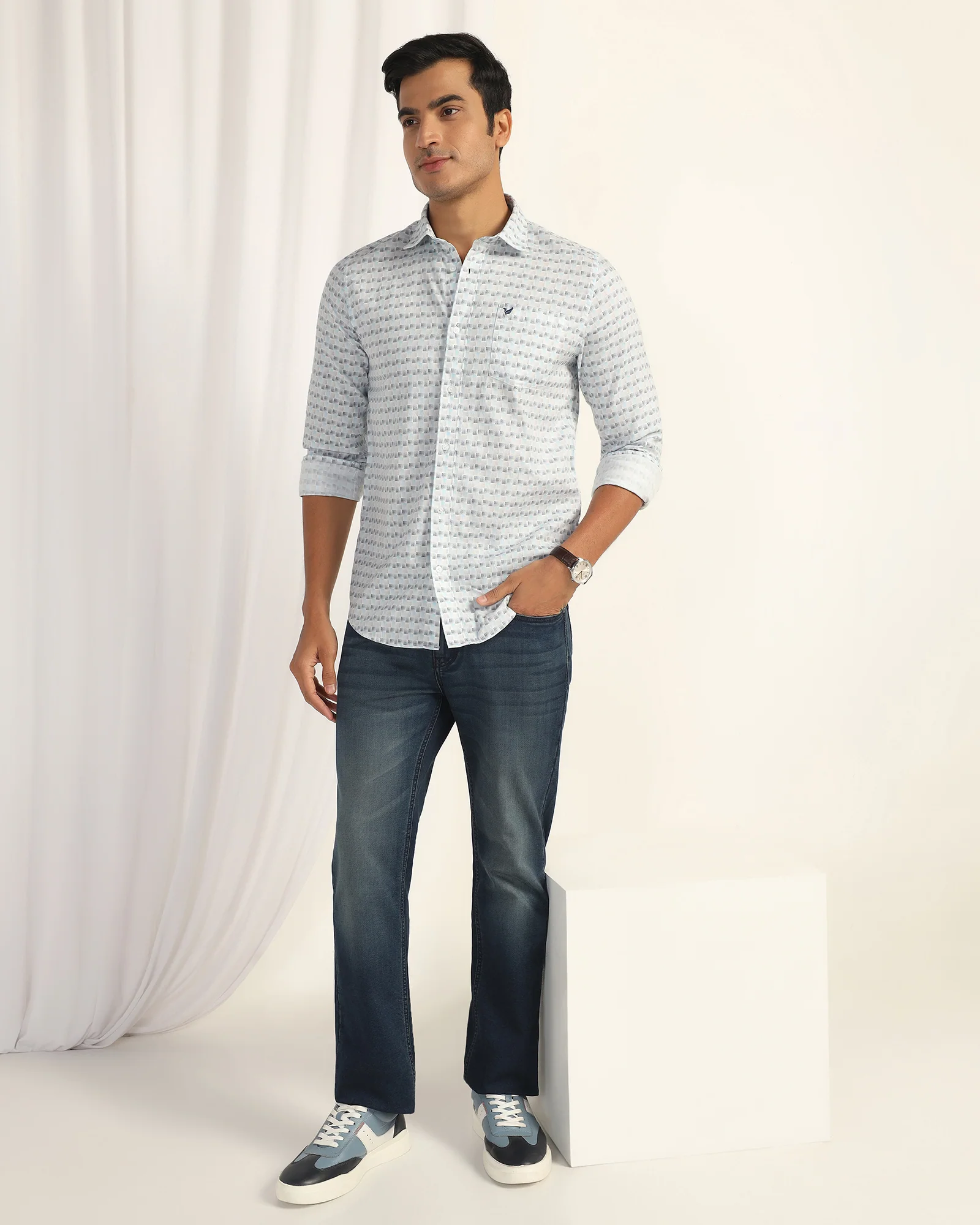 Casual White Printed Shirt - Felip - Image 8