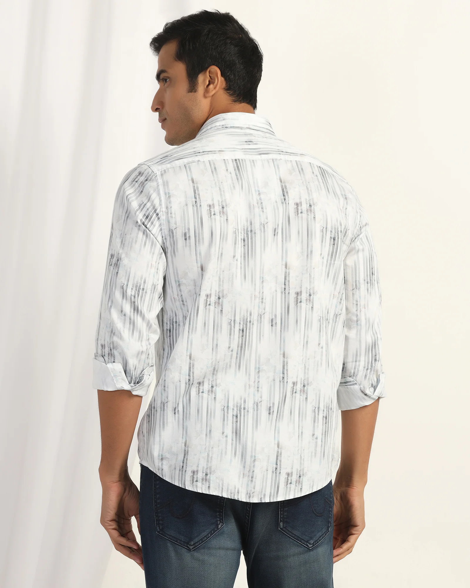 Casual White Printed Shirt - Pacom - Image 3