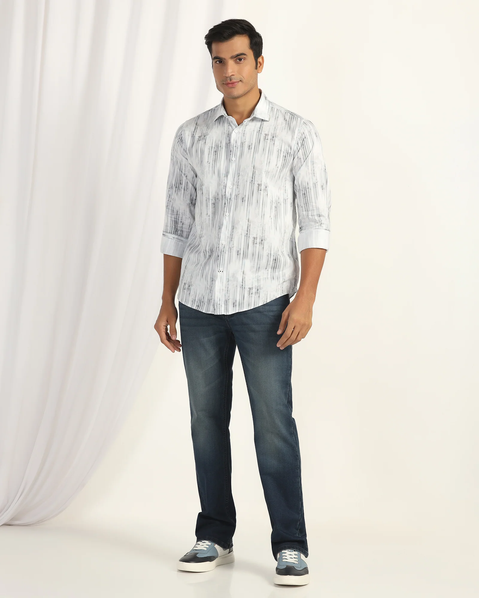 Casual White Printed Shirt - Pacom - Image 4