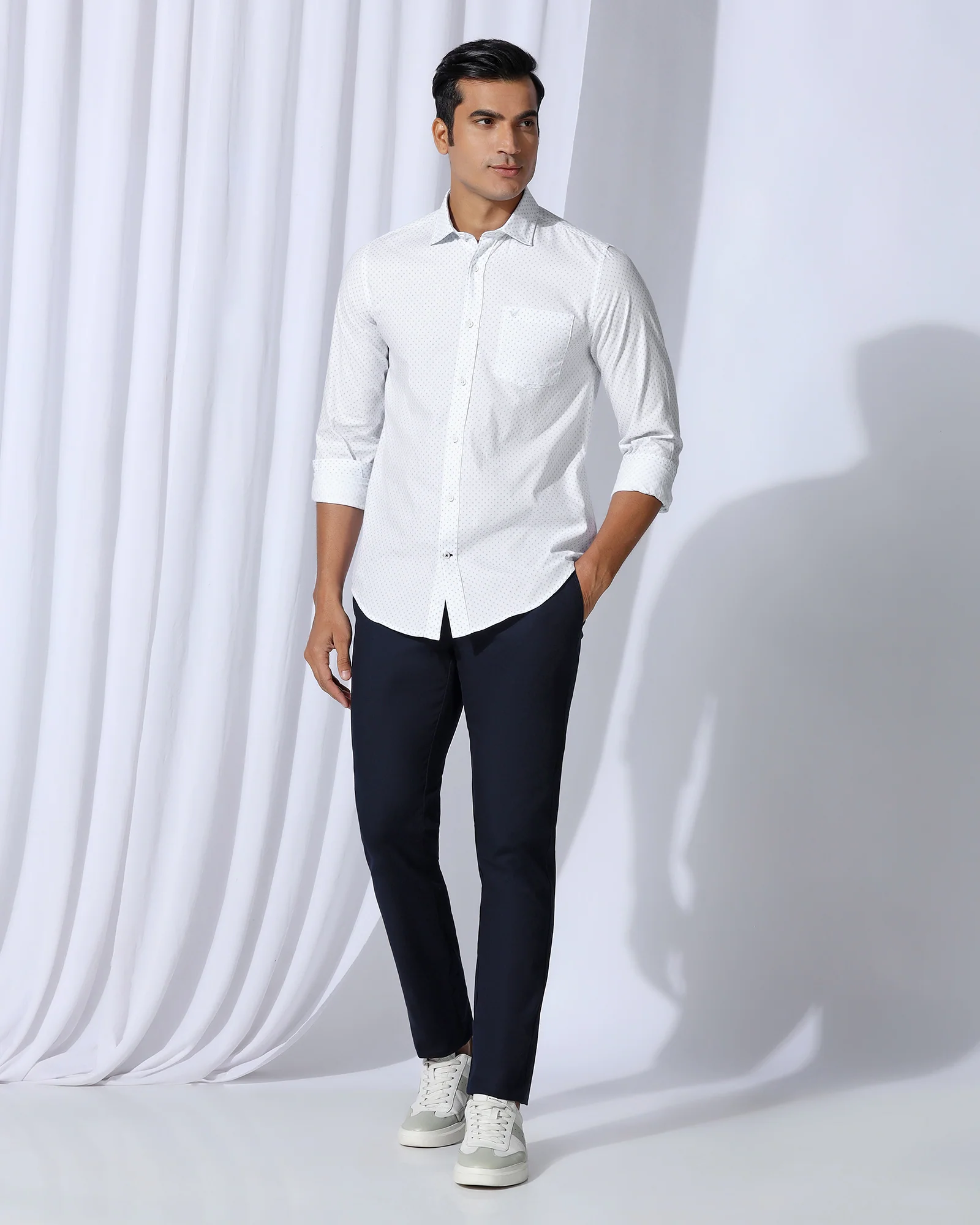 Casual White Printed Shirt - Renan - Image 3