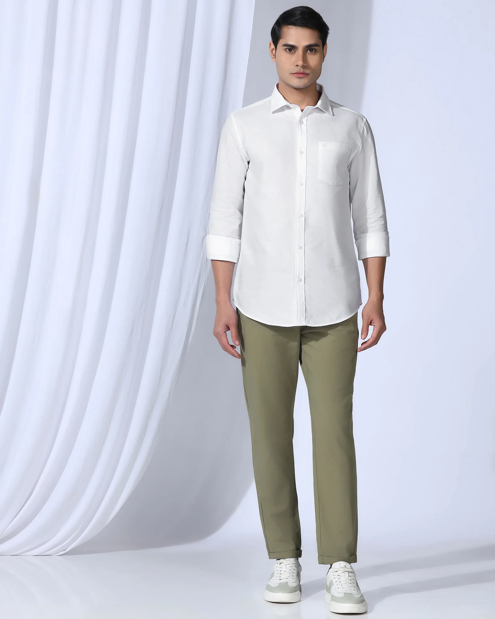 Casual White Textured Shirt - Caty - Image 7