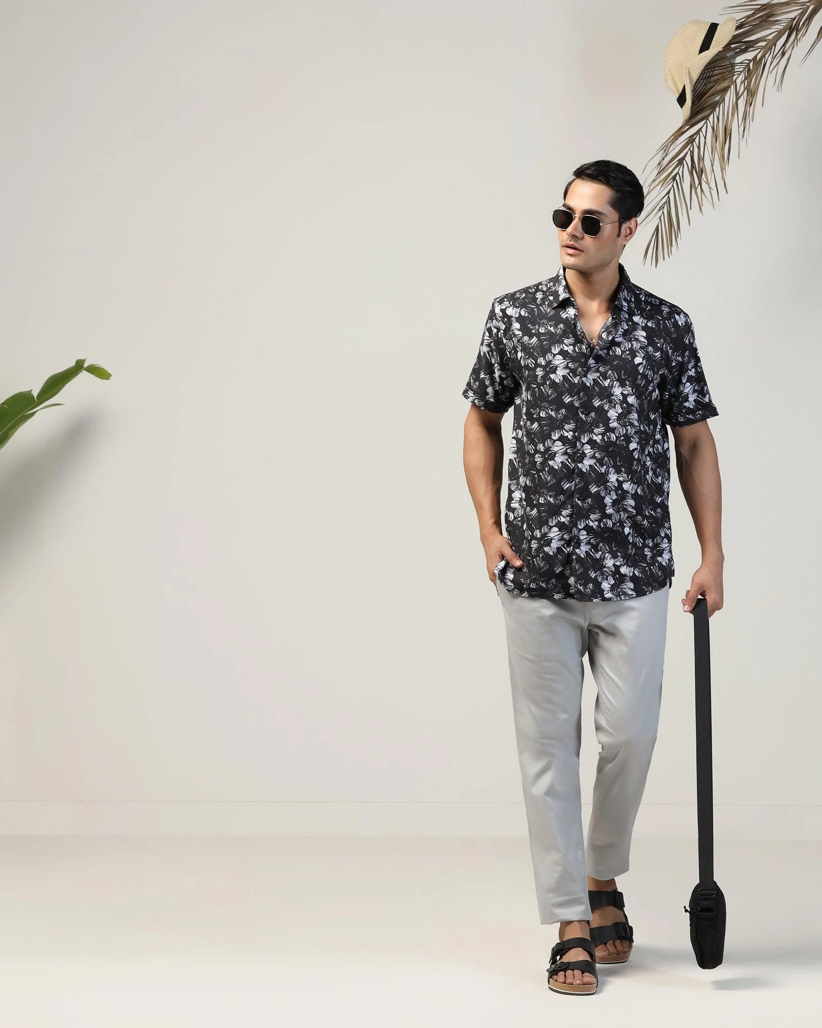 Casual Half Sleeve Black Printed Shirt - Emaar - Image 8