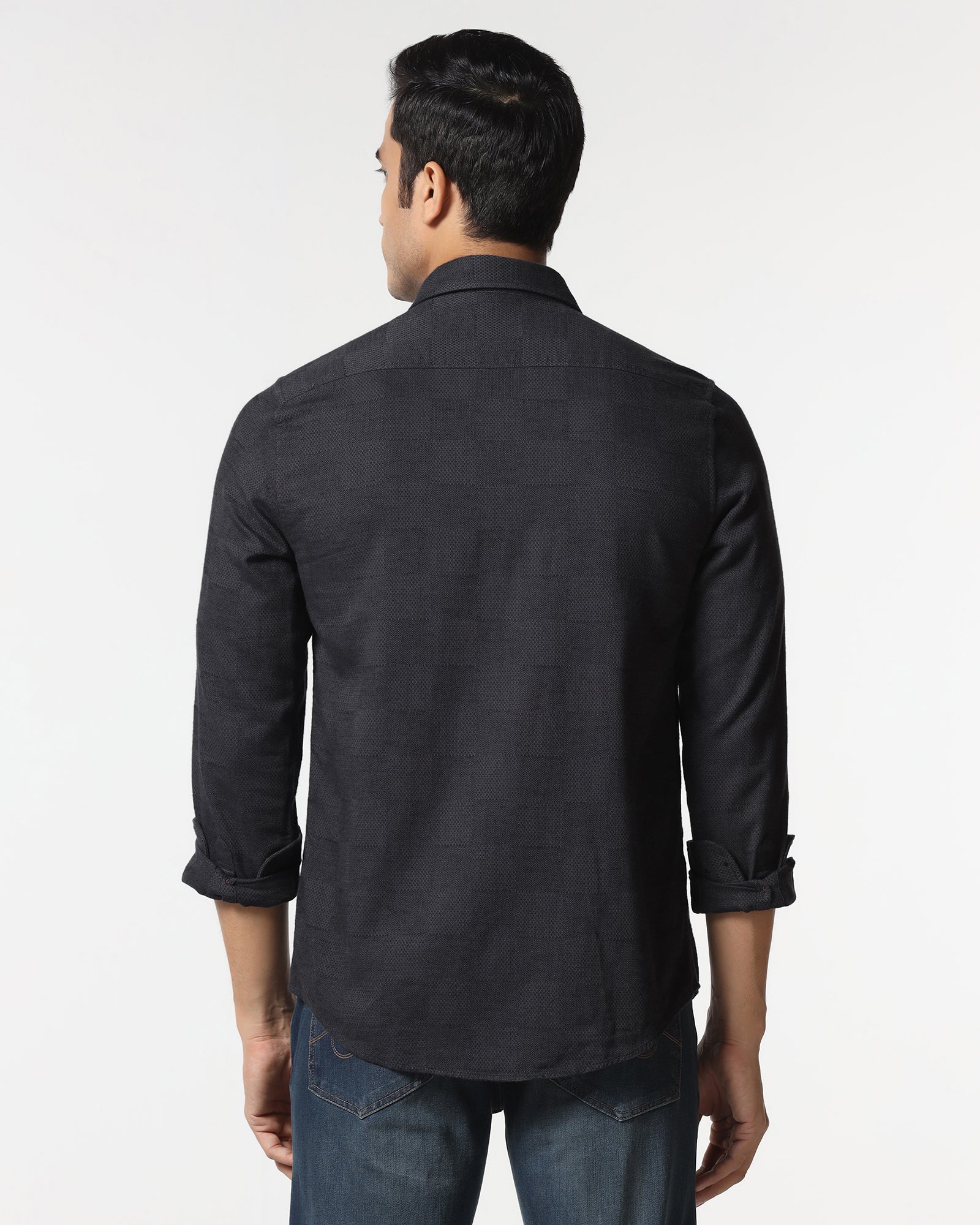 Charcoal Jacquard Shirt - Finja - Image 2