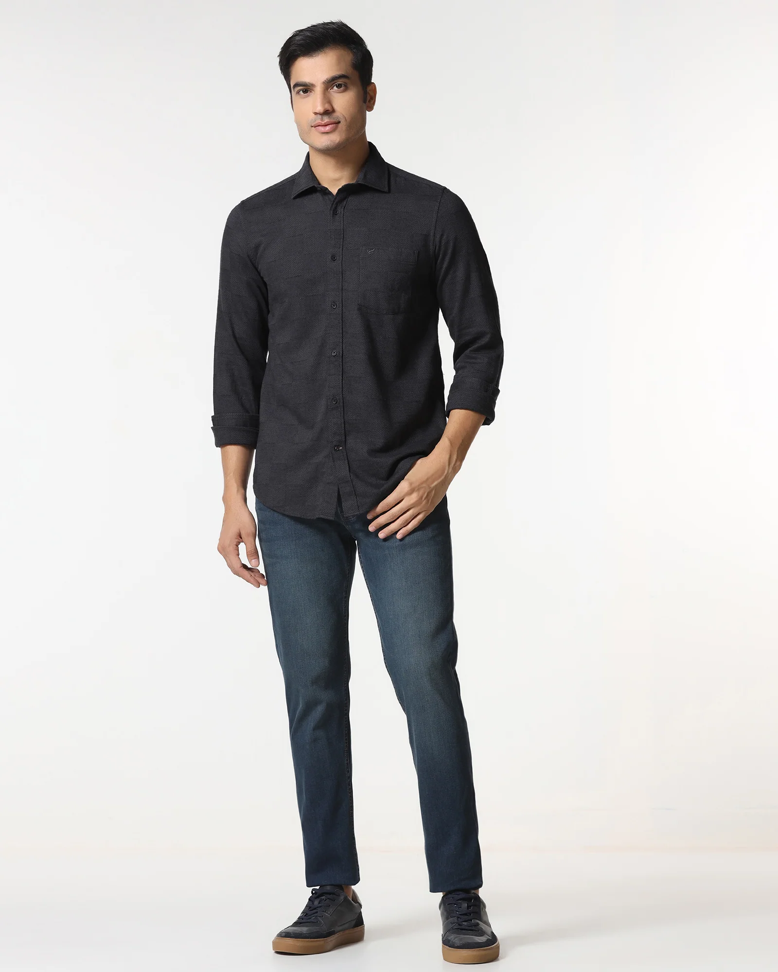 Charcoal Jacquard Shirt - Finja - Image 3