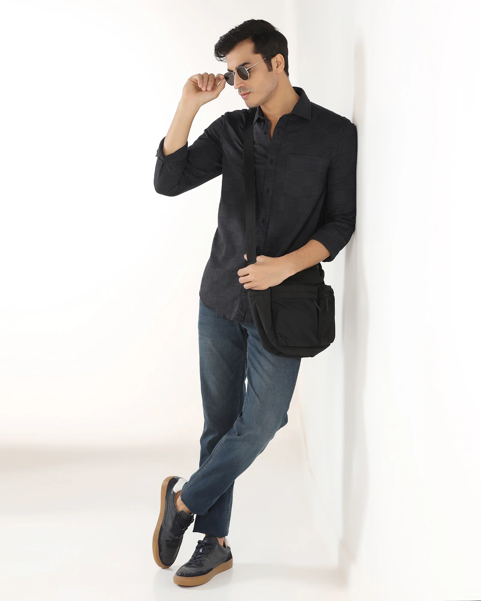 Charcoal Jacquard Shirt - Finja - Image 7
