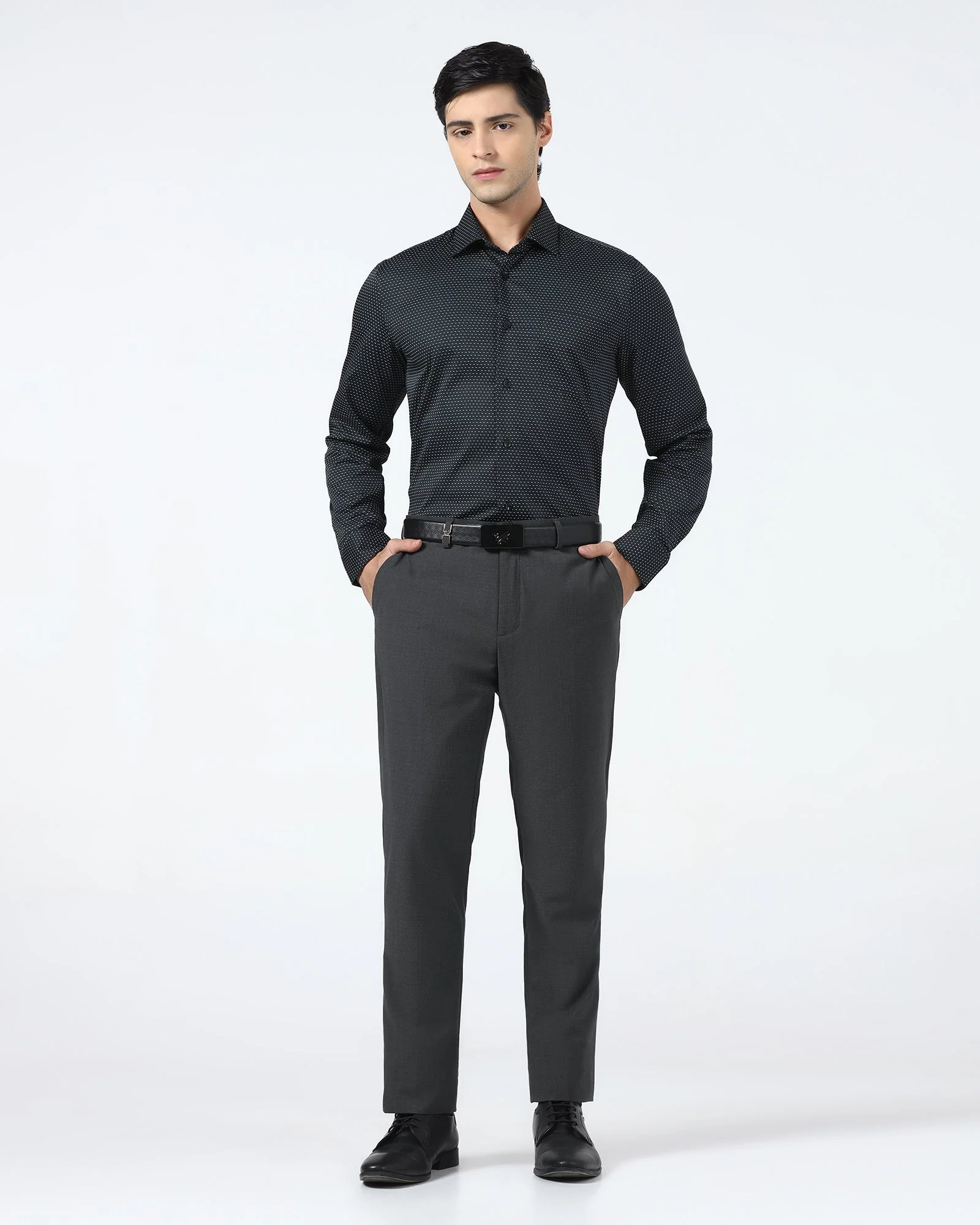 Charcoal Luxe Solid Trouser - Mike - Image 3