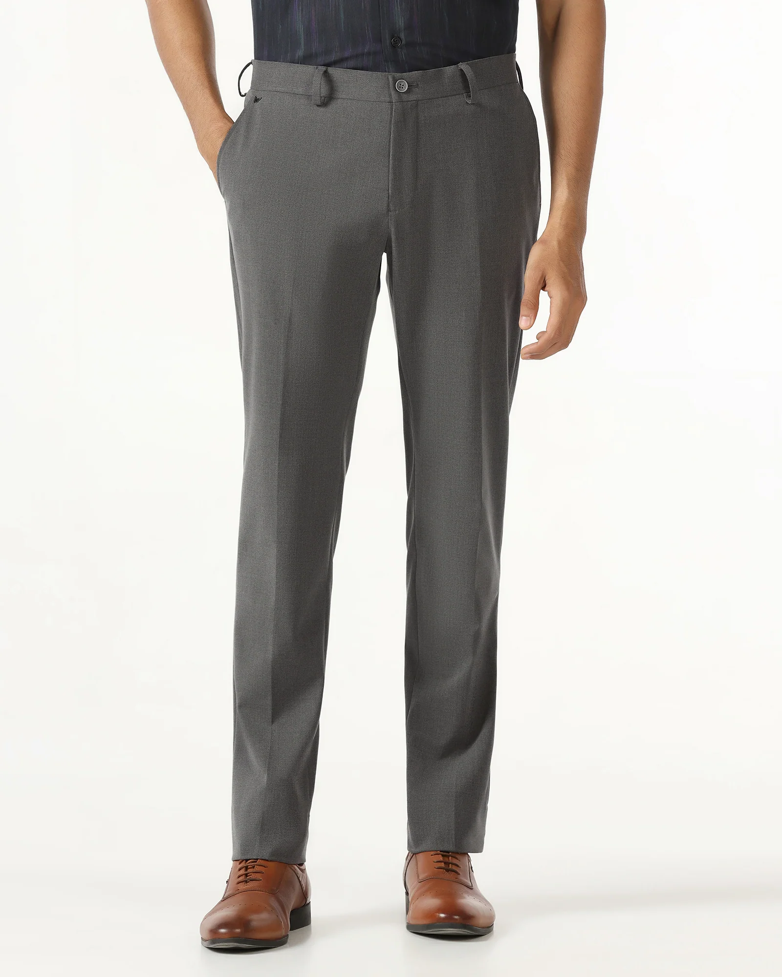 Charcoal Solid Trouser - Sedra - Image 3