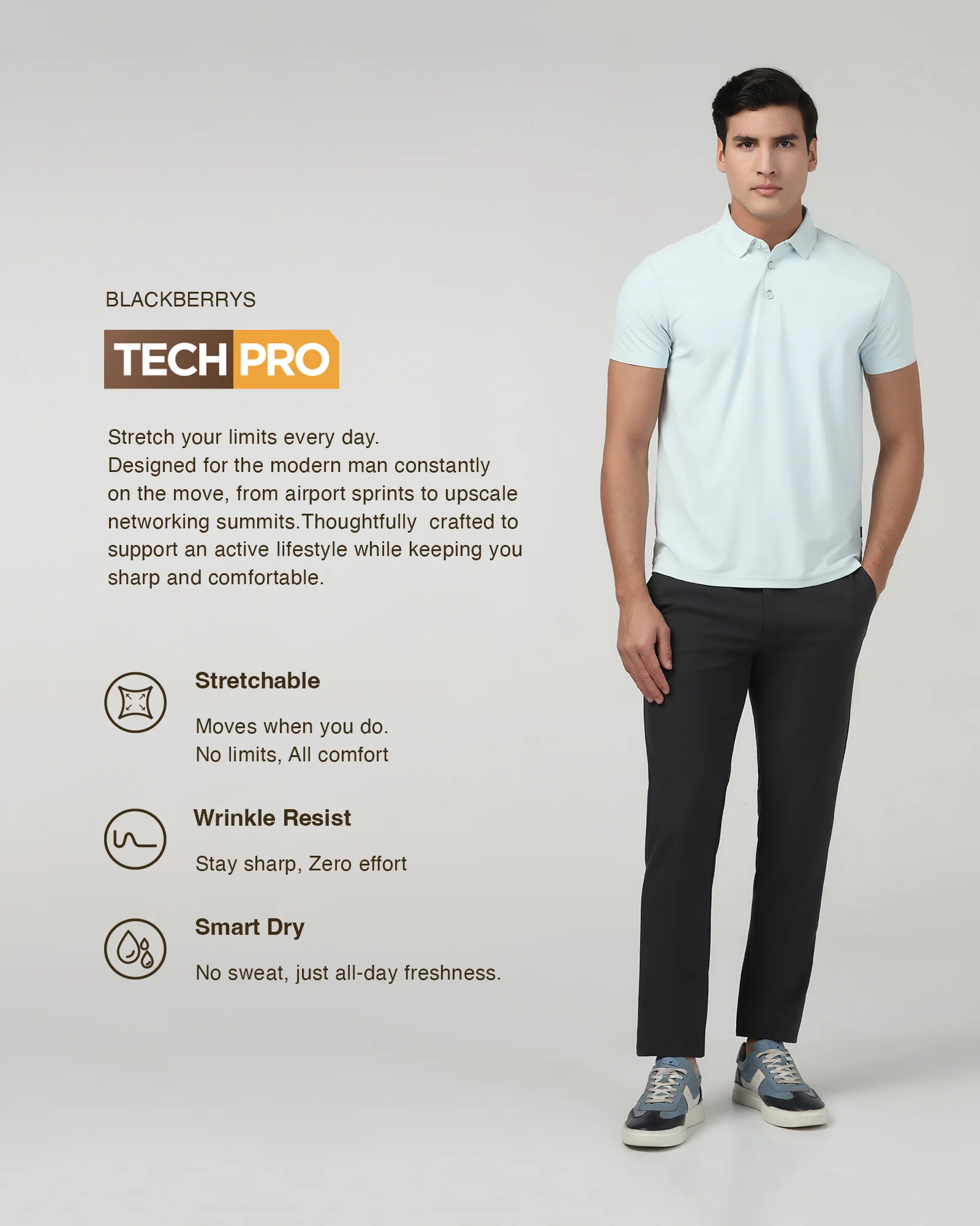 Charcoal TechPro Solid Trouser - Ashley - Image 3