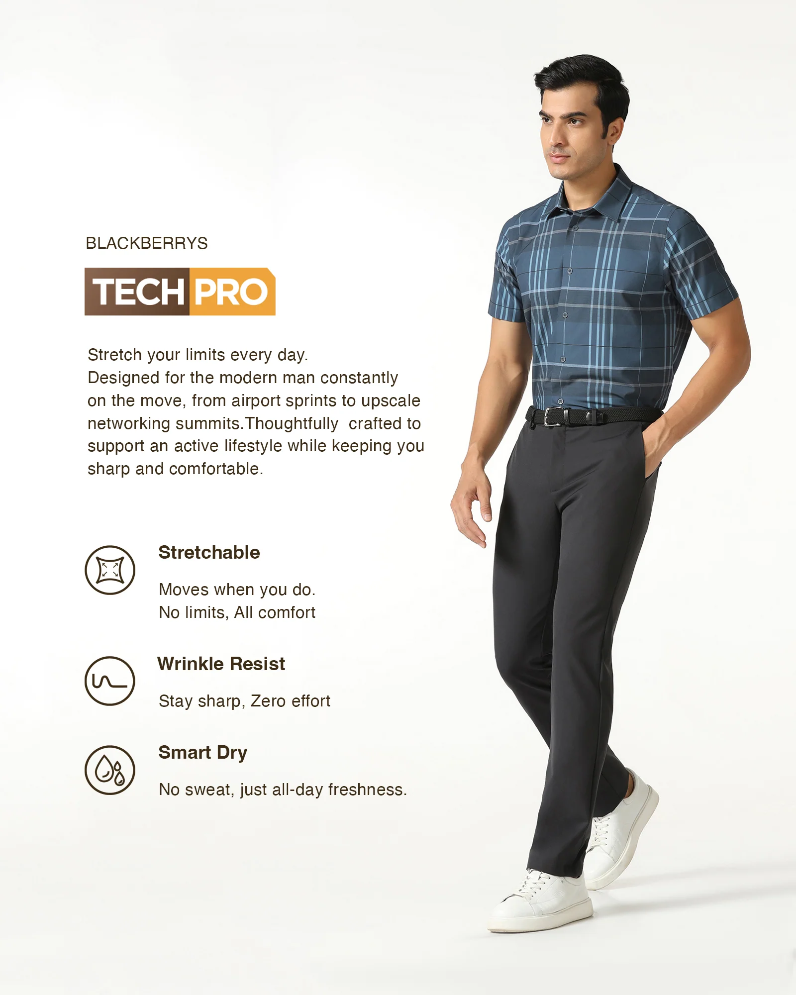 Charcoal TechPro Solid Trouser - Ashley - Image 3
