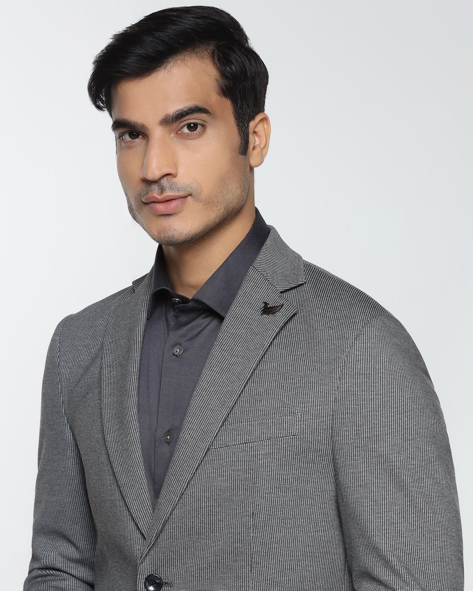 Charcoal Textured Blazer - Artura - Image 4