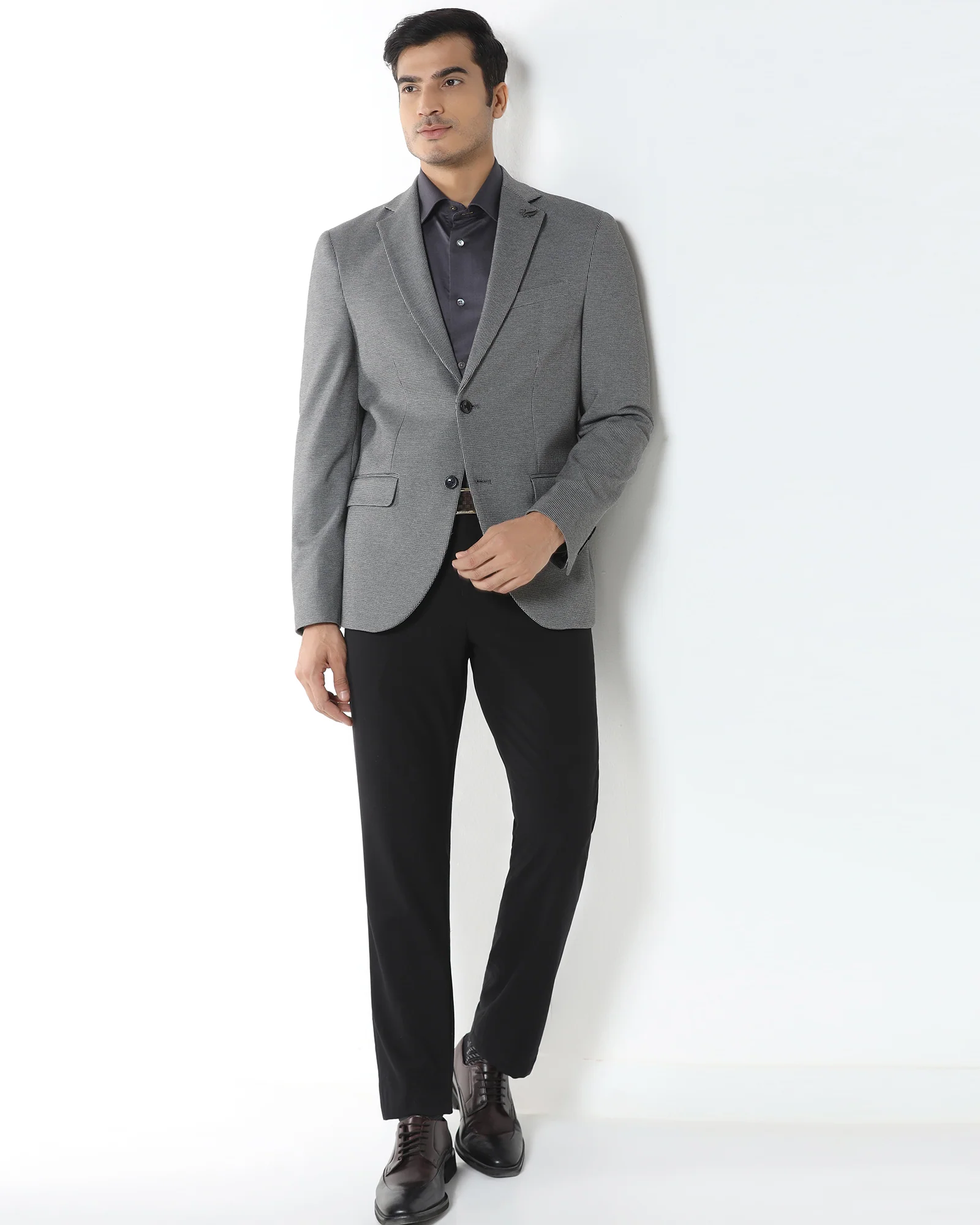 Charcoal Textured Blazer - Artura - Image 7