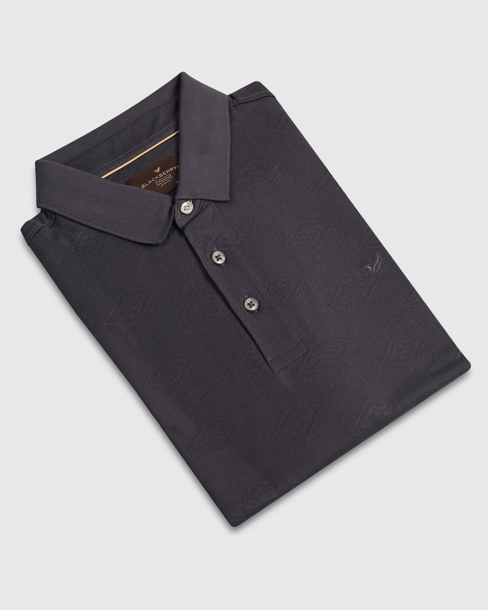 Charcoal Textured Polo - Wayne - Image 5