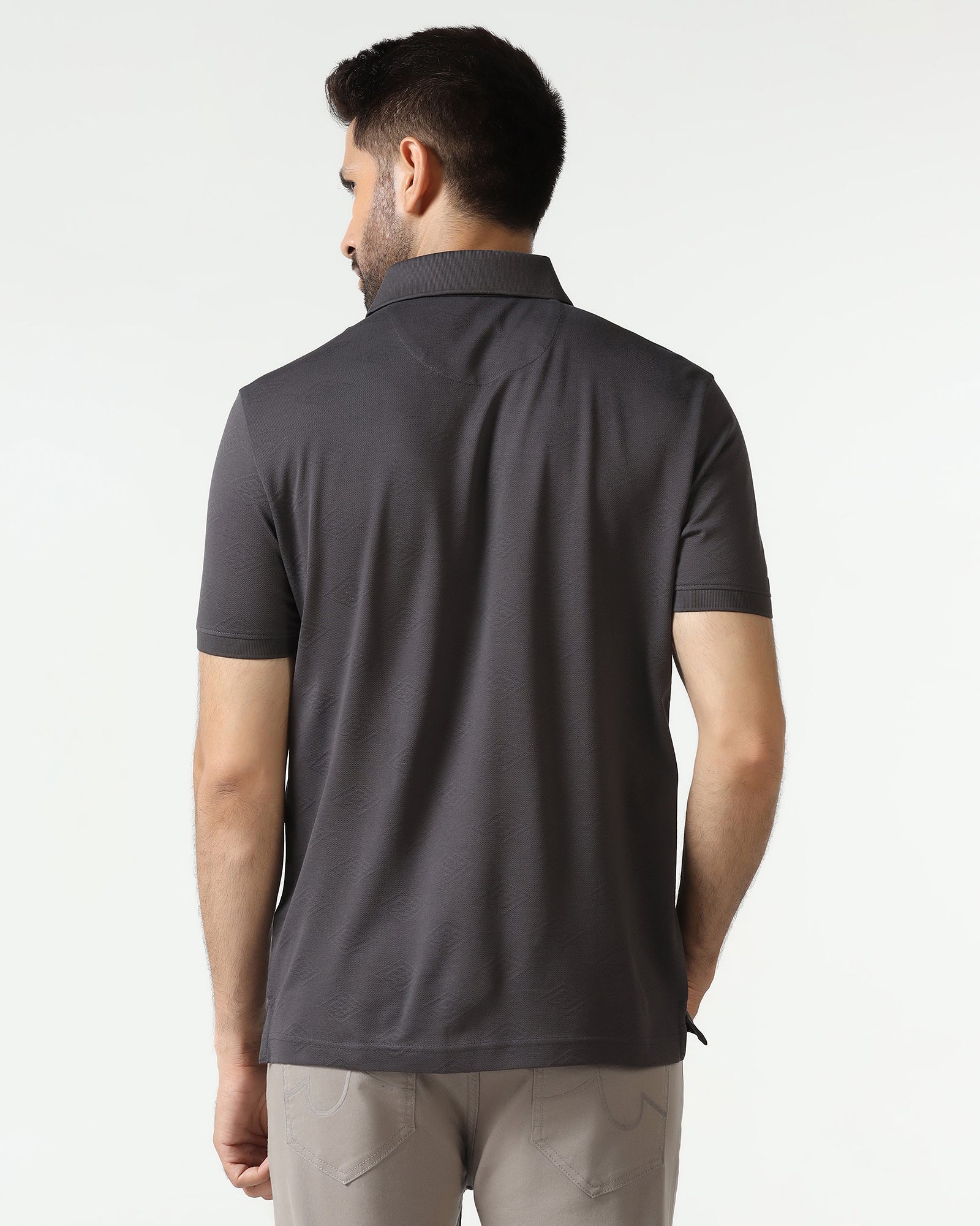 Charcoal Textured Polo - Wayne - Image 2