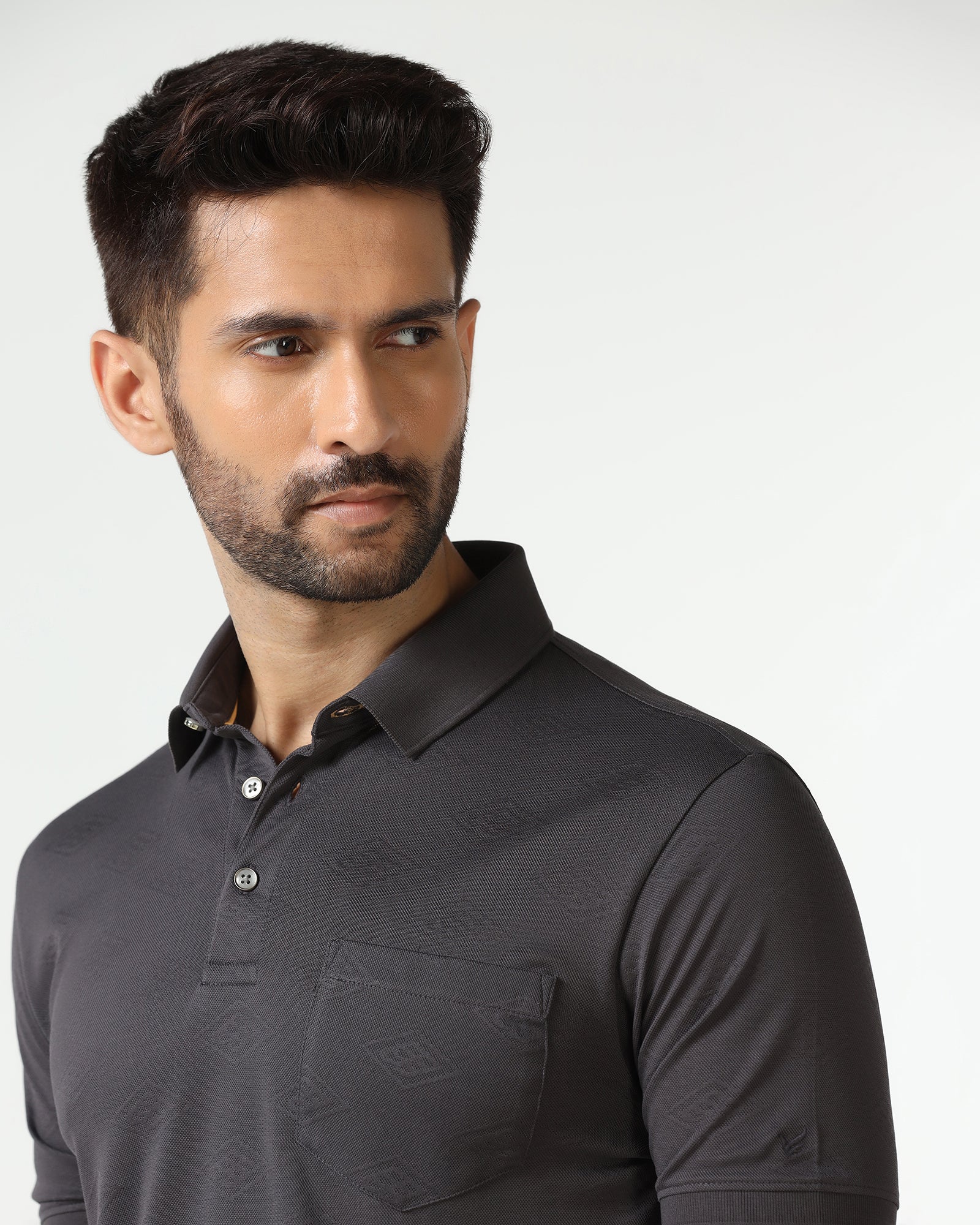 Charcoal Textured Polo - Wayne - Image 4