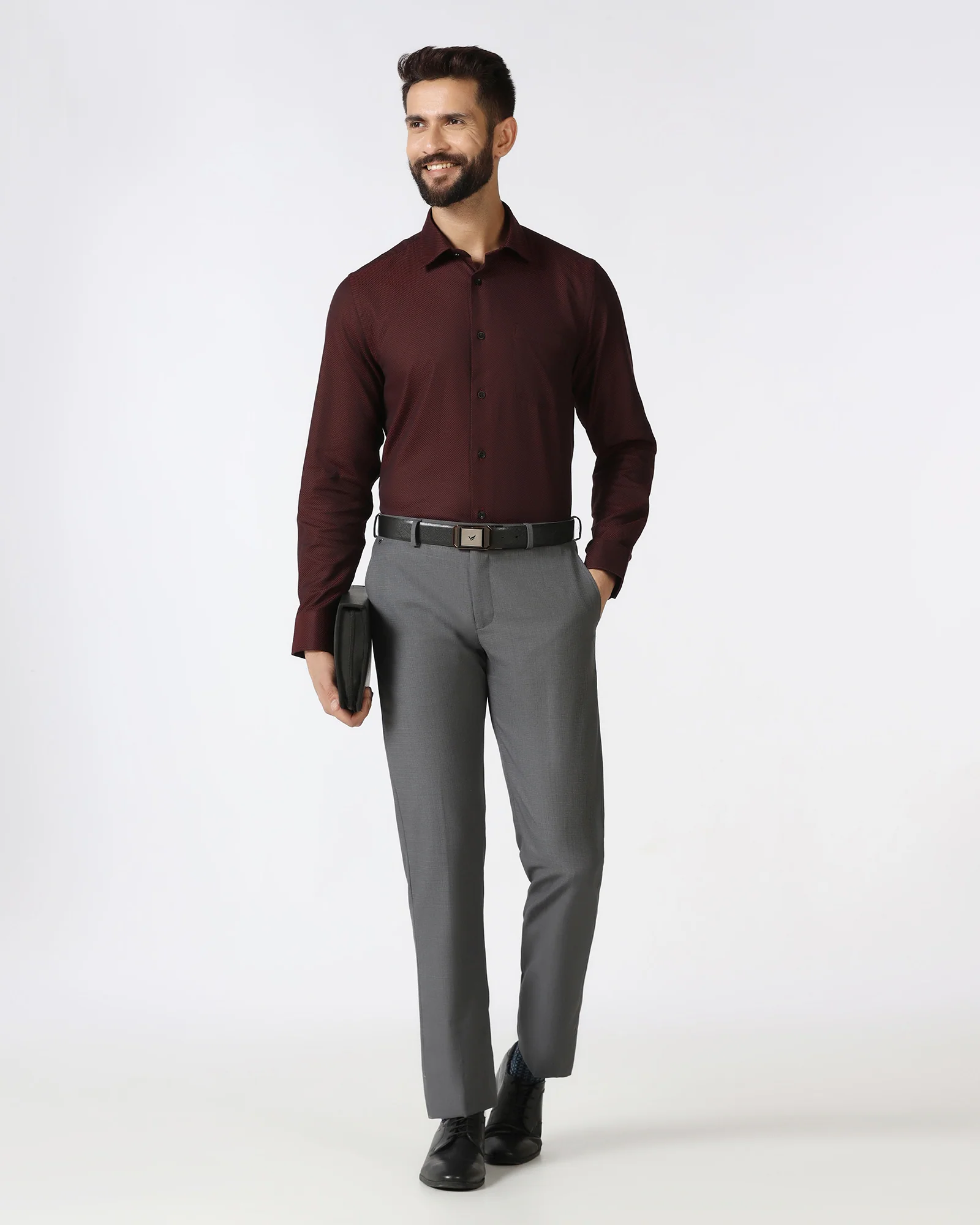 Charcoal Textured Trouser - Cardon - Image 5