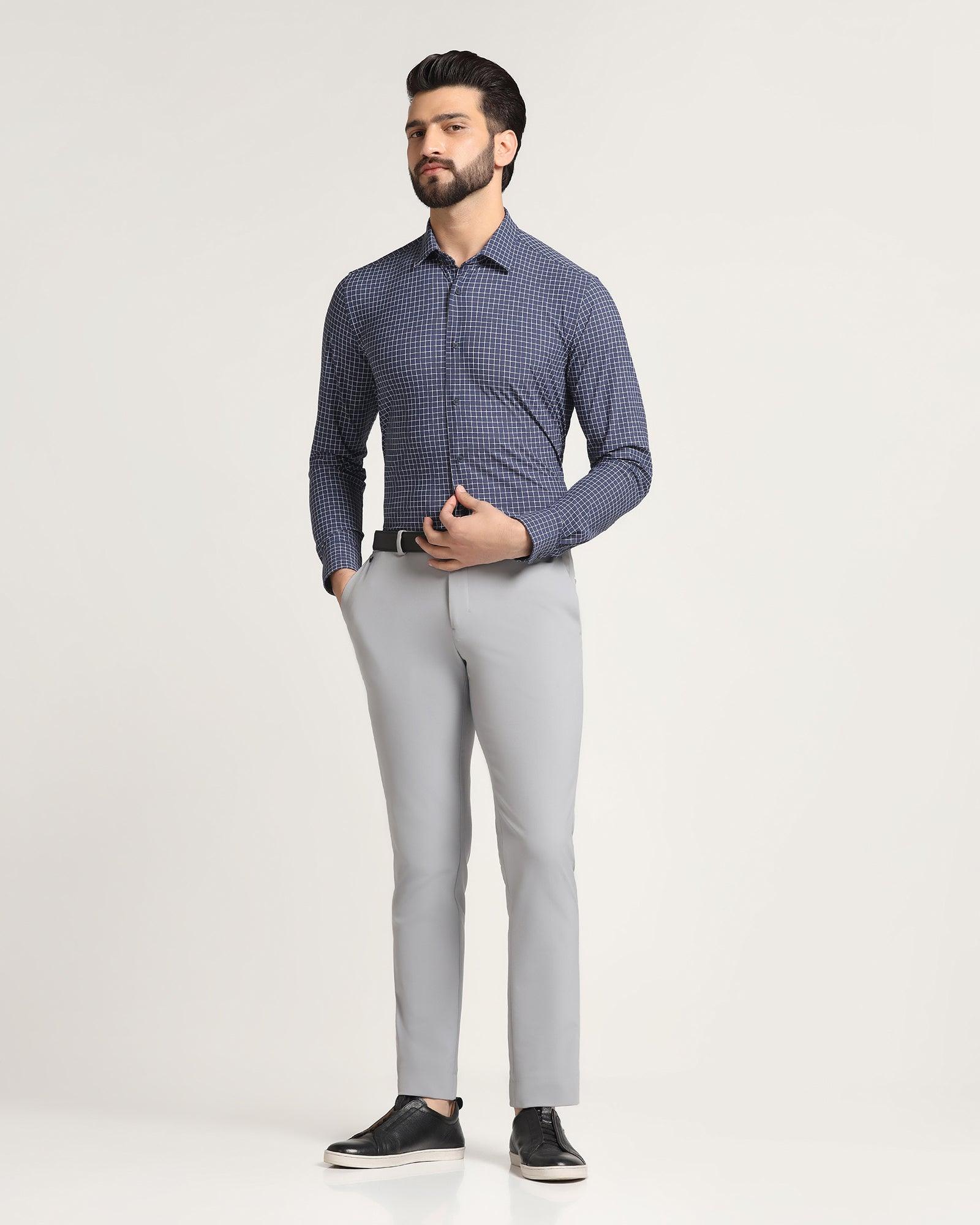 TechPro Formal Navy Check Shirt - Sinq - Image 3