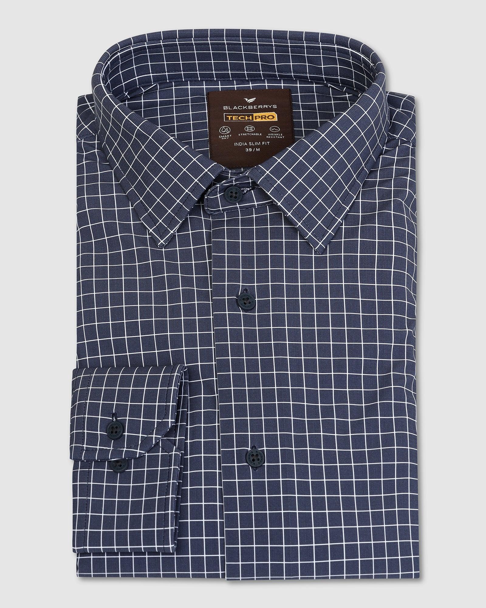 TechPro Formal Navy Check Shirt - Sinq - Image 5