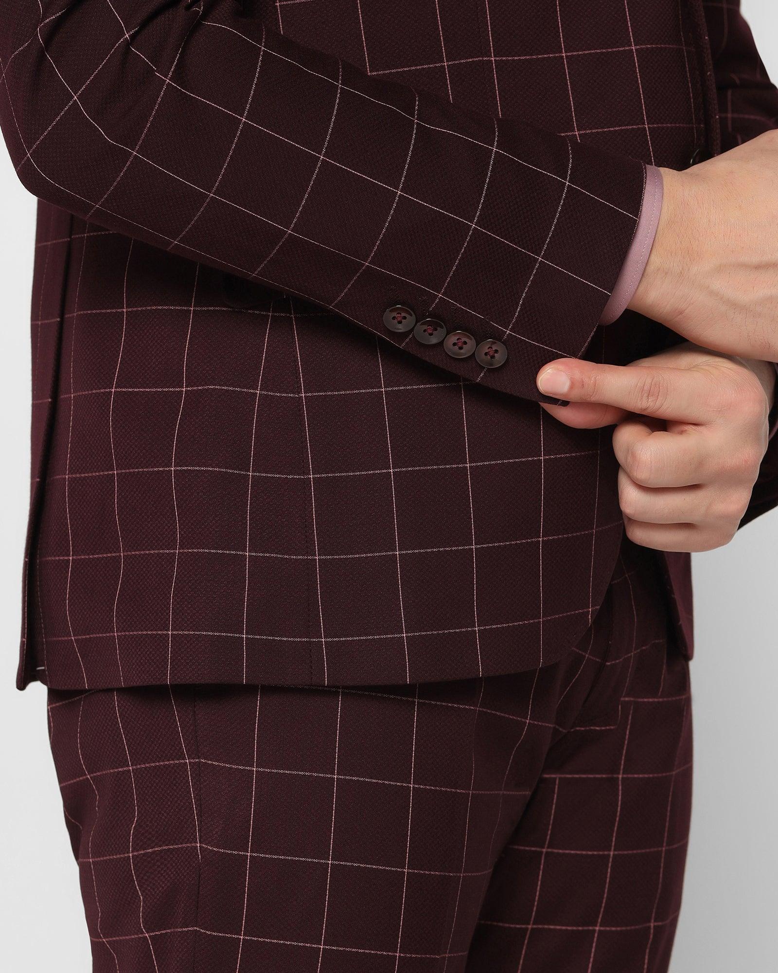 Tuxedo Multitude 6X Wine Check Formal Suit - Micah - Image 9