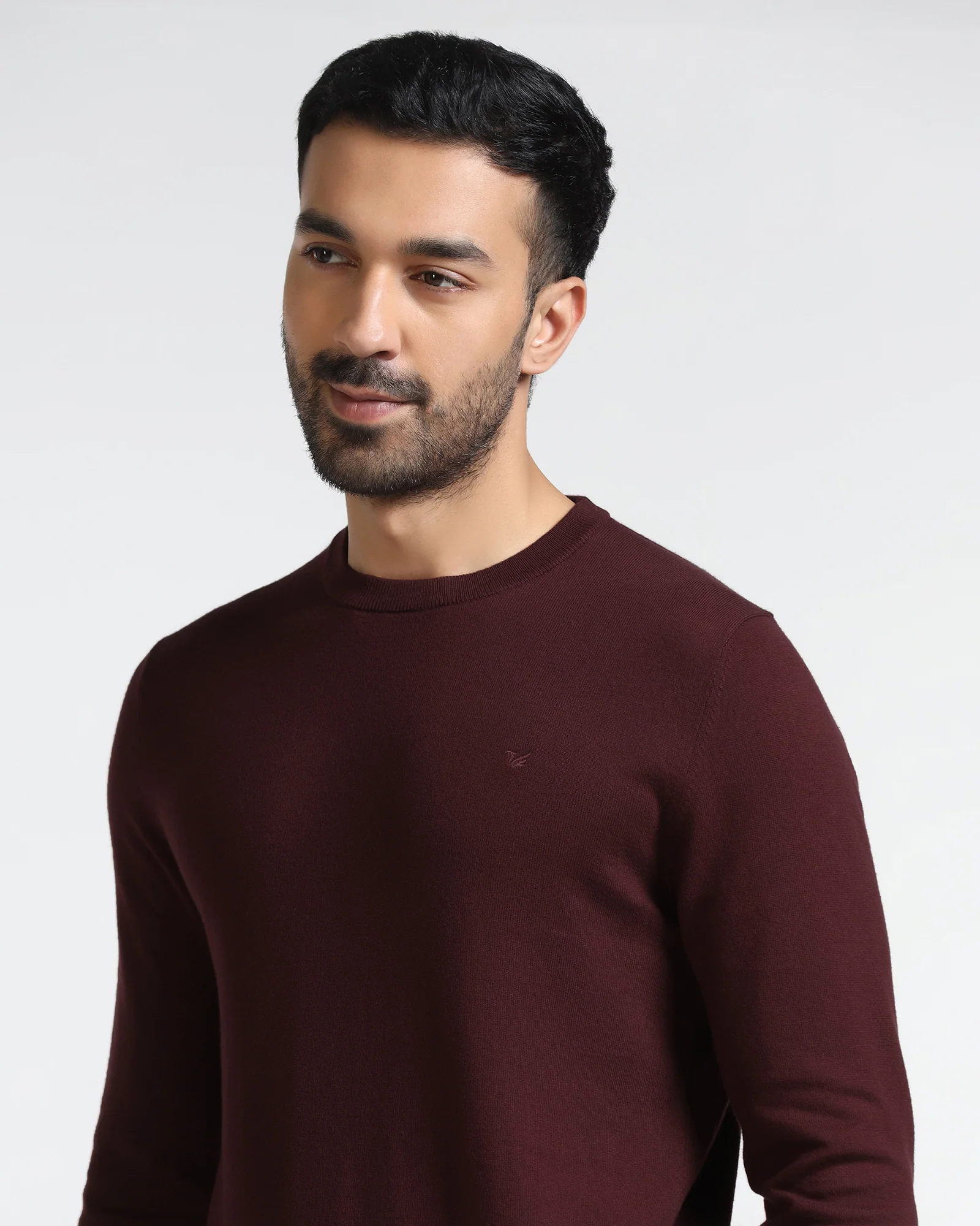Cherry Lacquer Crew Neck Solid Sweater - Mario - Image 4