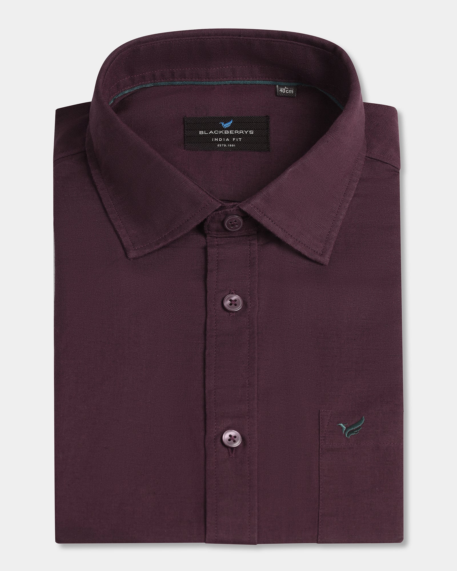 Cherry Lacquer Half Sleeve Linen Solid Shirt - Salmon - Image 5
