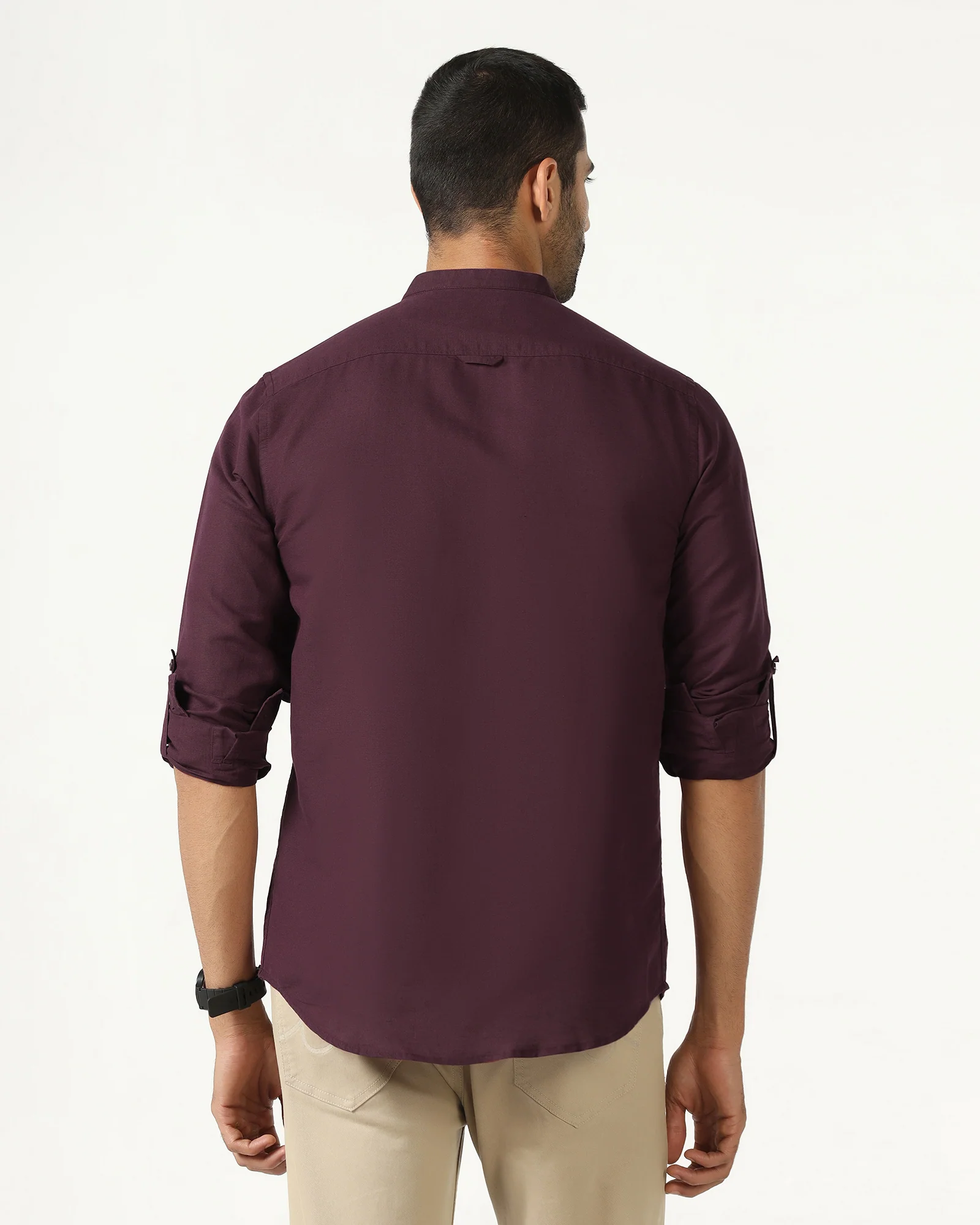 Cherry Lacquer Linen Solid Shirt - Salmon - Image 2