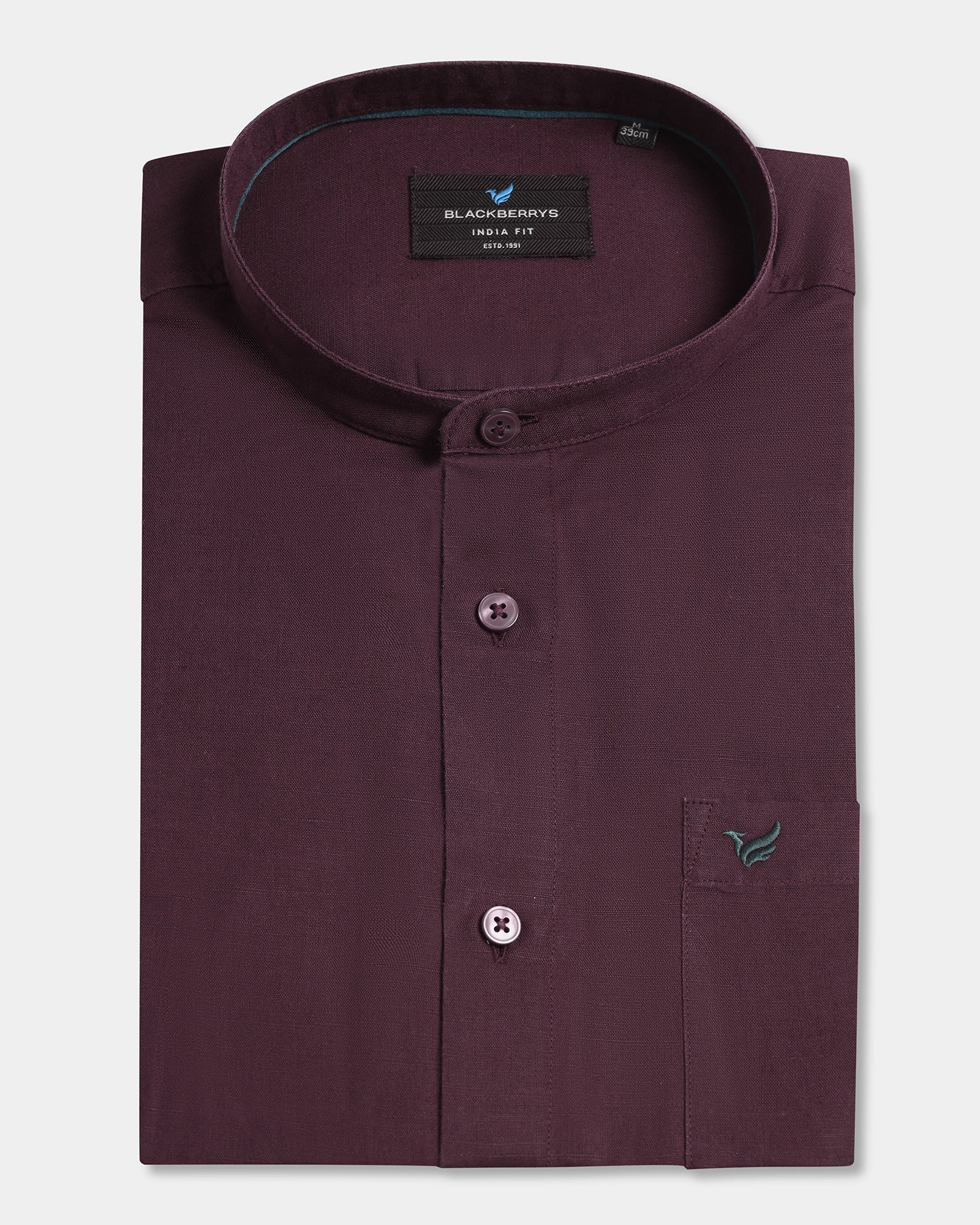 Cherry Lacquer Linen Solid Shirt - Salmon - Image 5