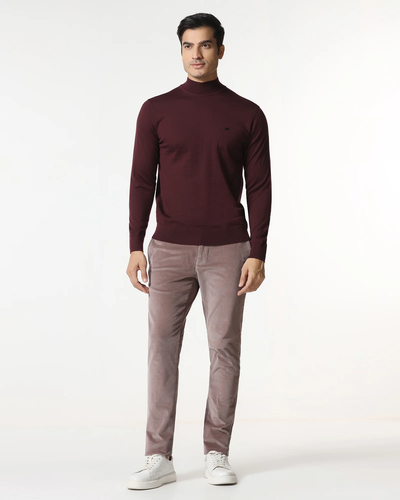Cherry Lacquer High Neck Solid Sweater - Jester - Image 3