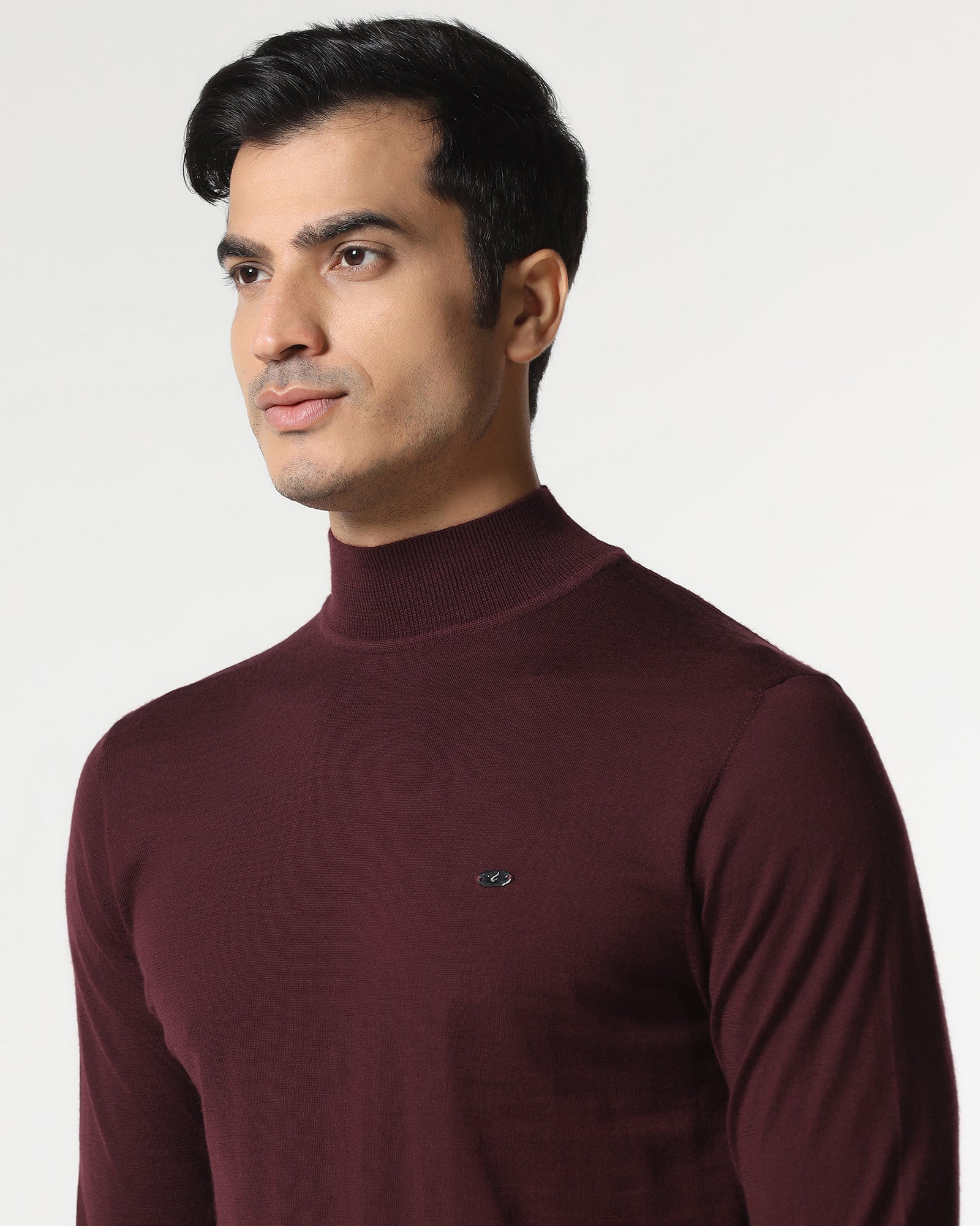 Cherry Lacquer High Neck Solid Sweater - Jester - Image 4