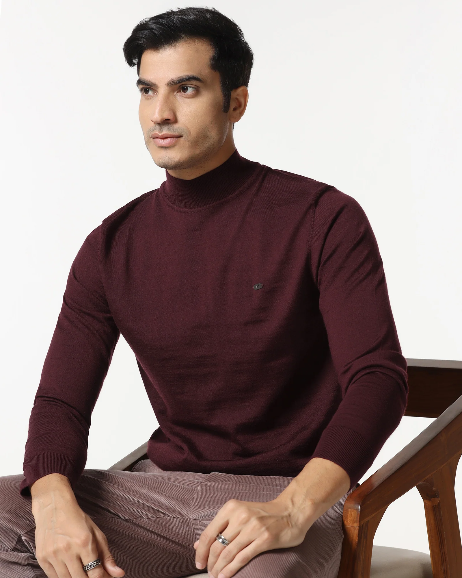 Cherry Lacquer High Neck Solid Sweater - Jester - Image 5