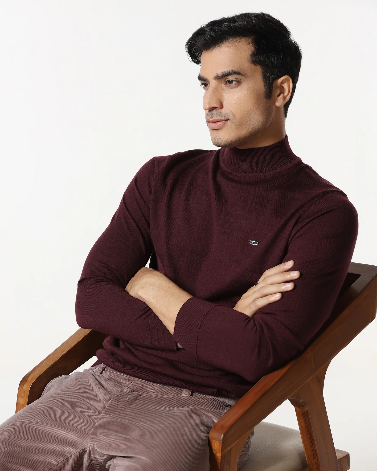 Cherry Lacquer High Neck Solid Sweater - Jester - Image 6