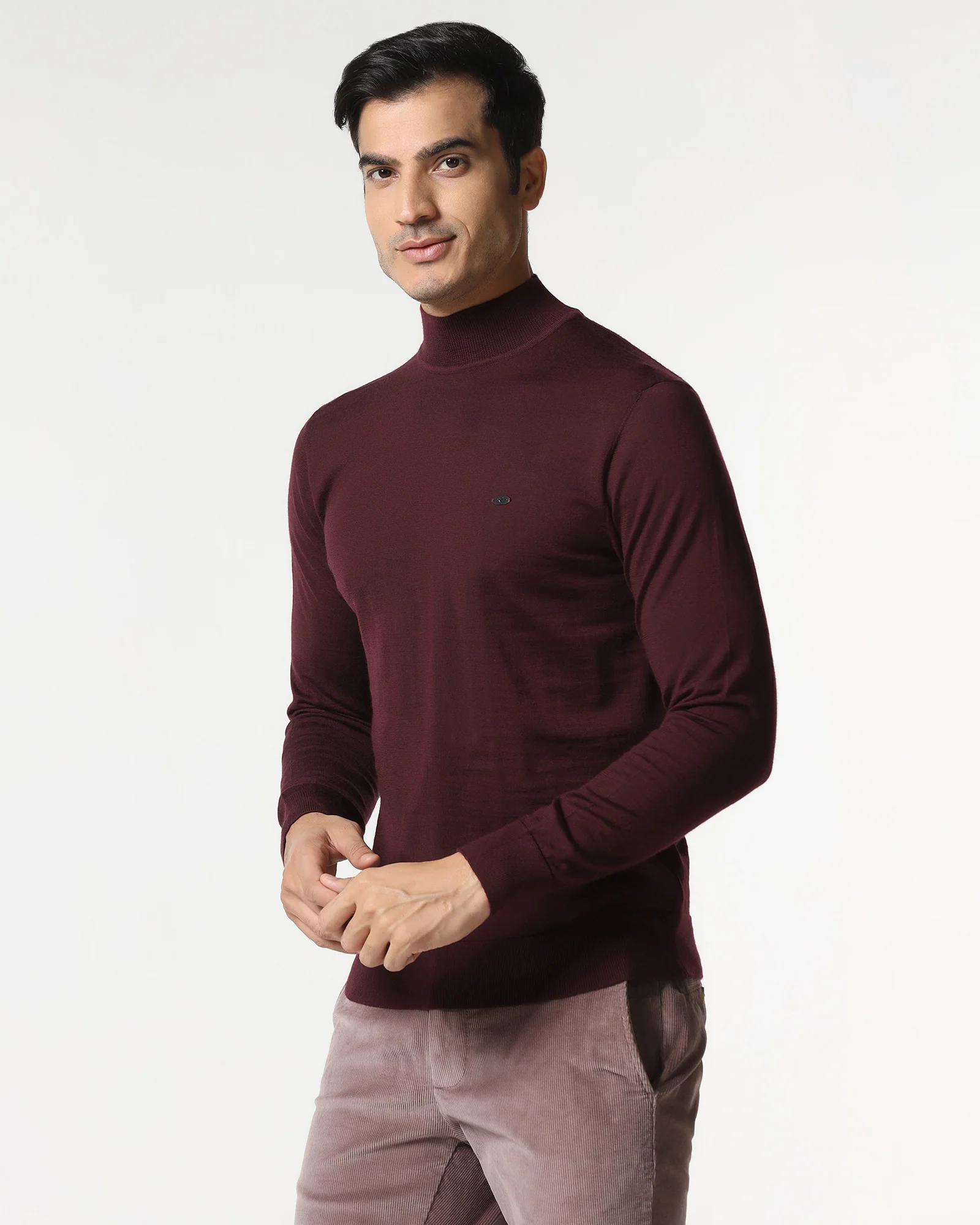 Cherry Lacquer High Neck Solid Sweater - Jester - Image 7
