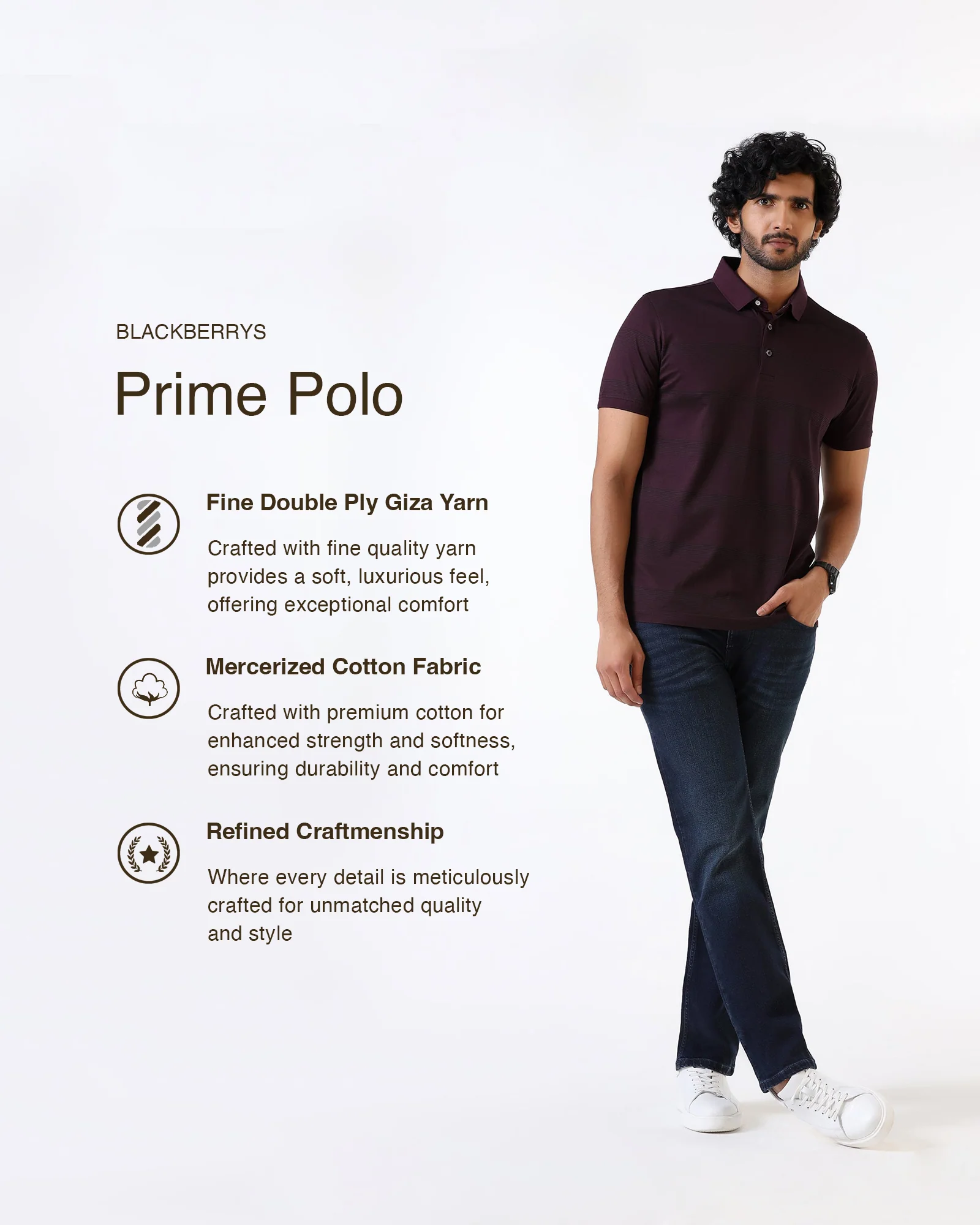Cherry Lacquer Stripe Polo - Tip - Image 3