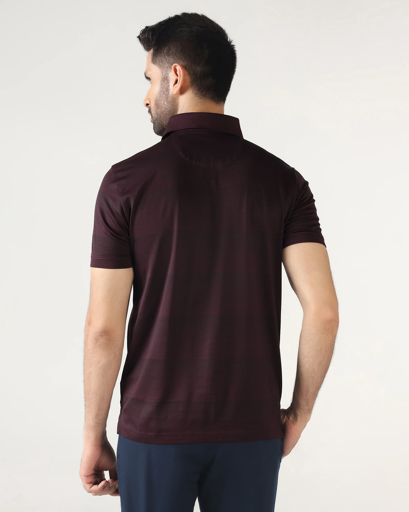 Cherry Lacquer Stripe Polo - Tip - Image 2