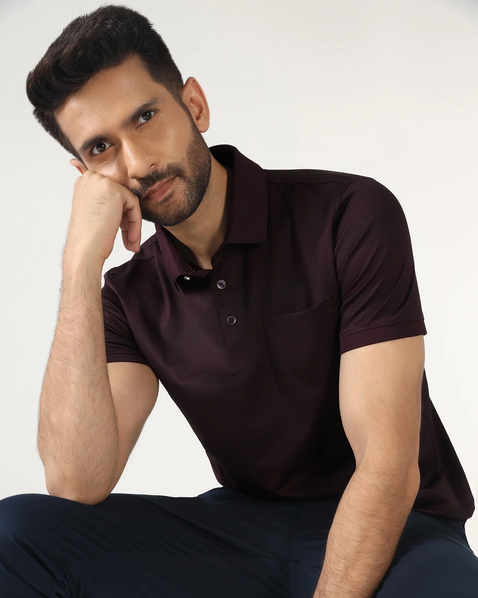 Cherry Lacquer Stripe Polo - Tip - Image 7