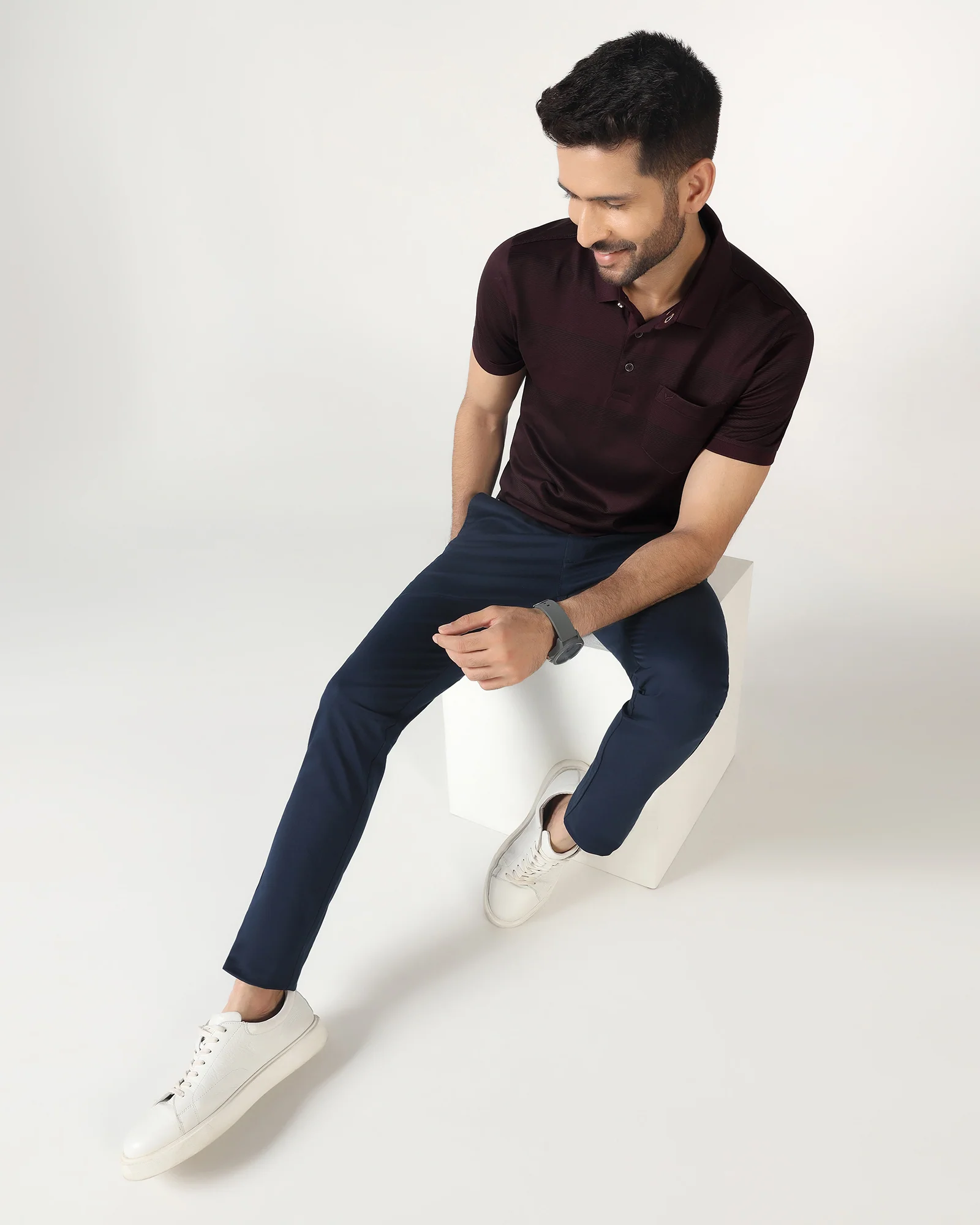 Cherry Lacquer Stripe Polo - Tip - Image 8