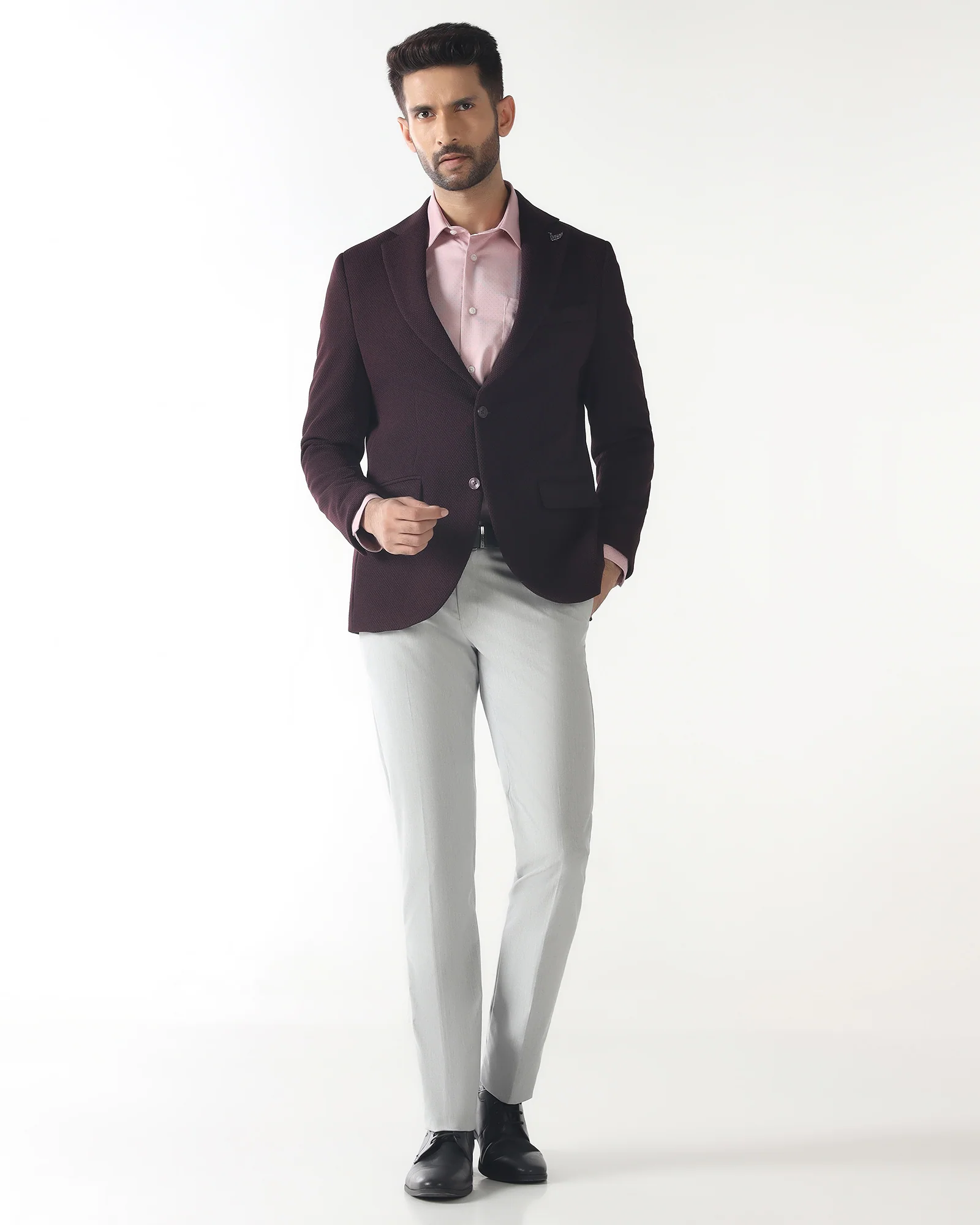 Cherry Lacquer Textured Blazer - Campari - Image 3