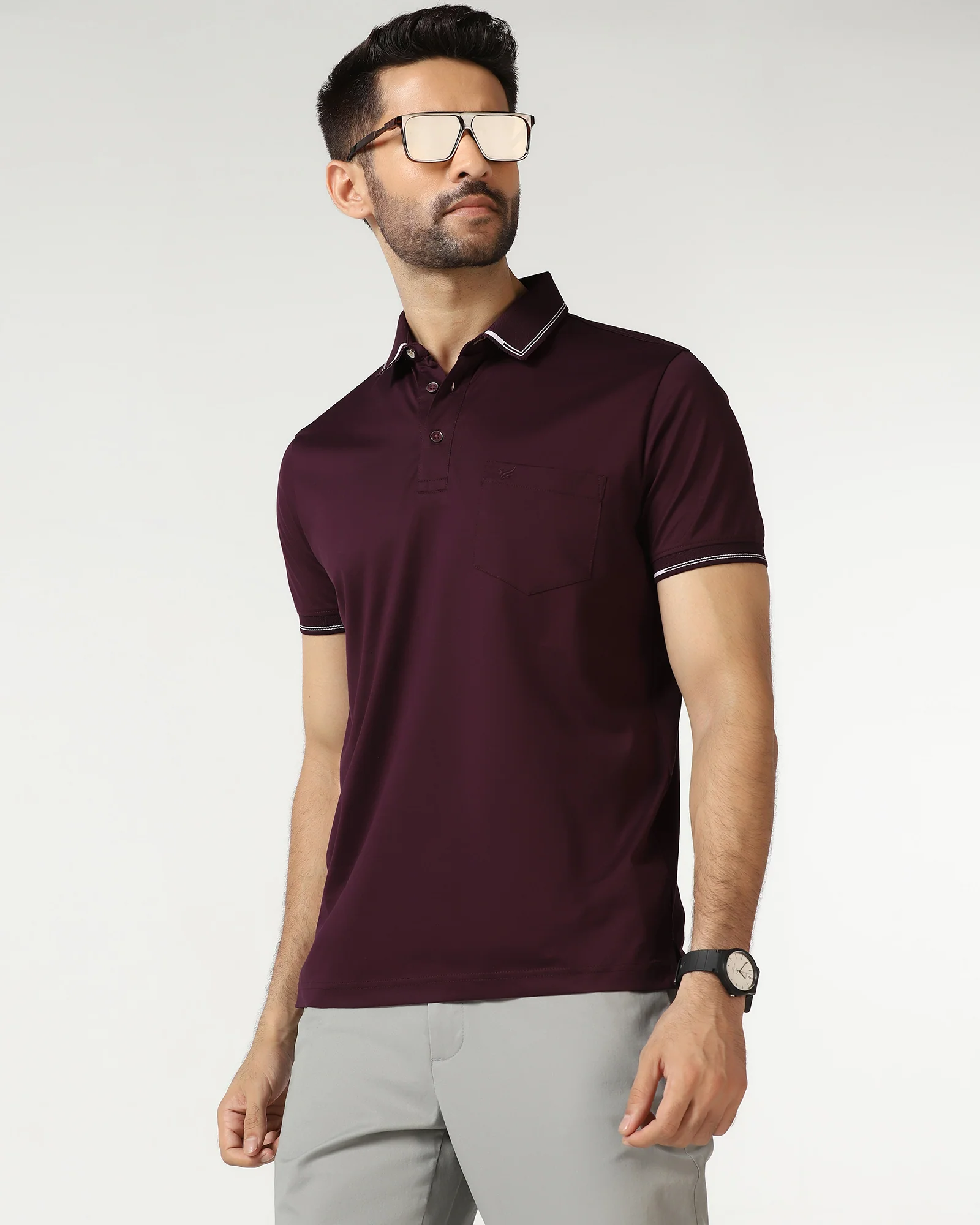 Cherry Lacqueruer Solid Polo - Mond - Image 7