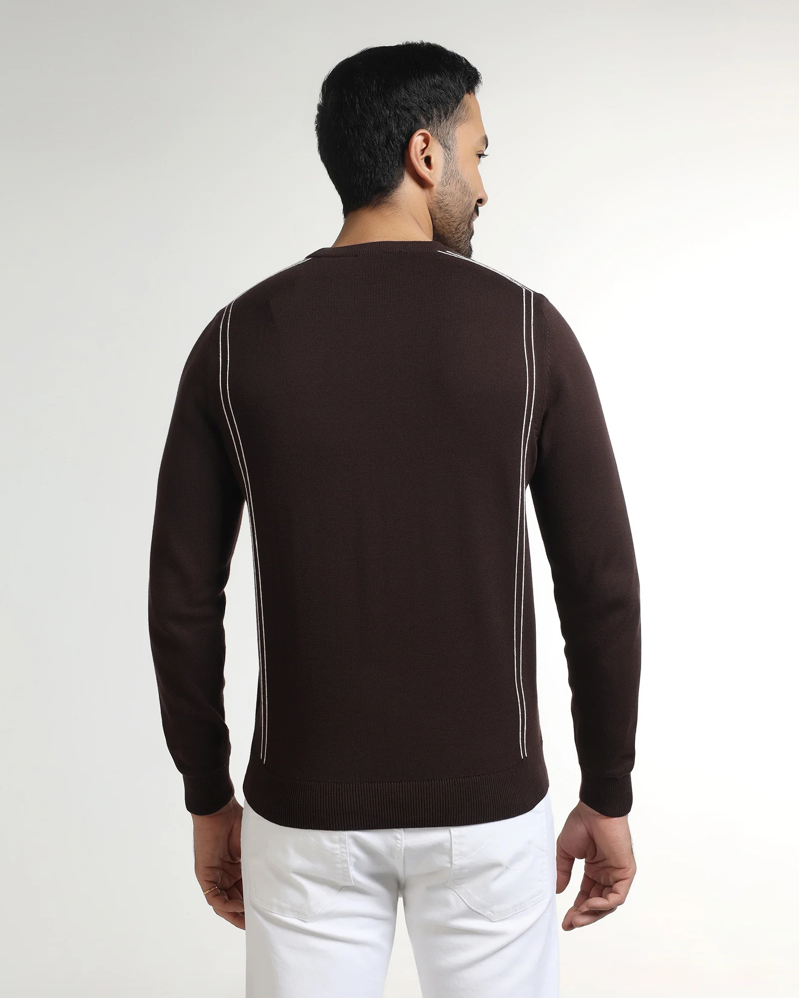 Chocolate Sauce Crew Neck Solid Sweater - George - Image 2