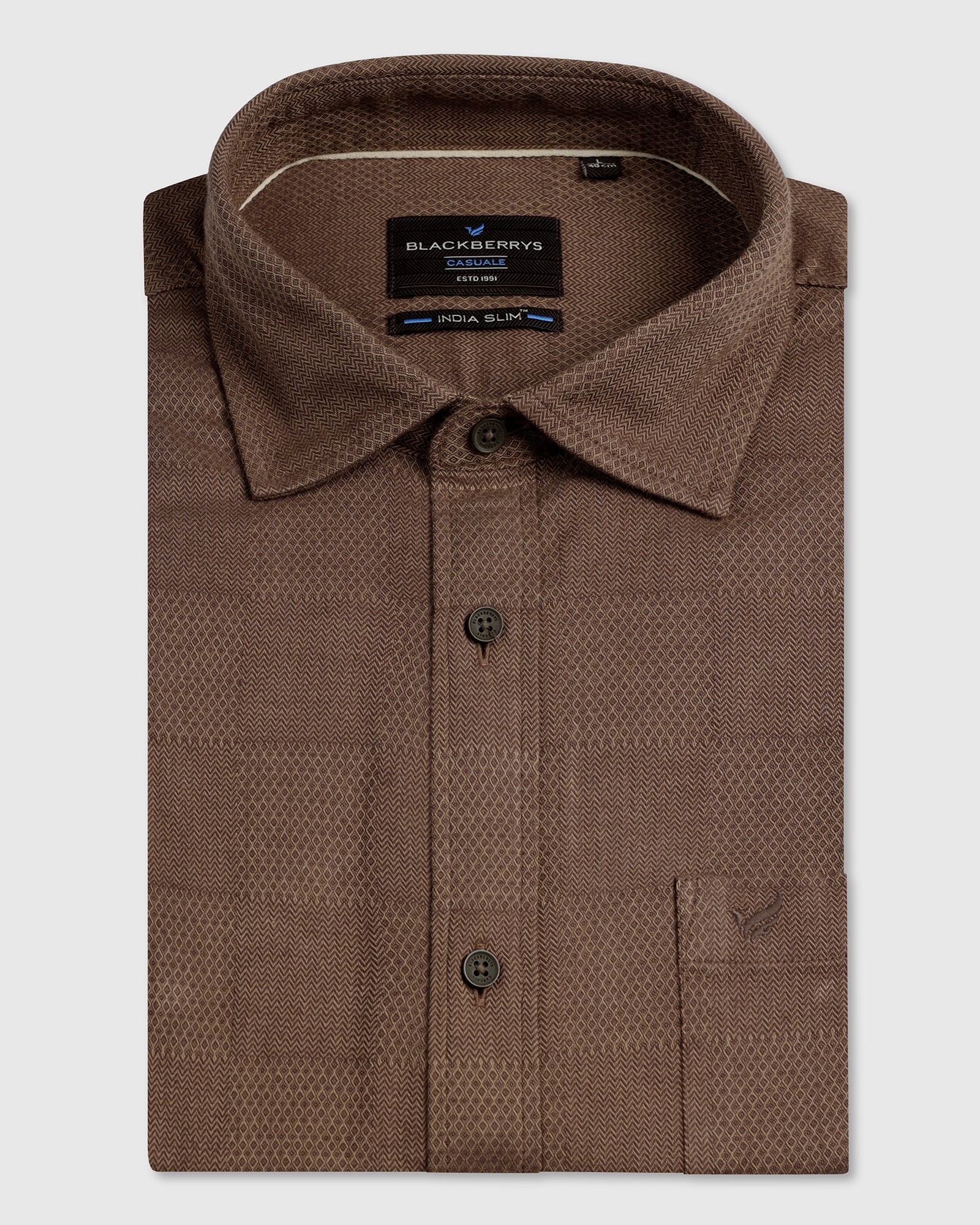 Chocolate Sauce Jacquard Shirt - Finja - Image 5