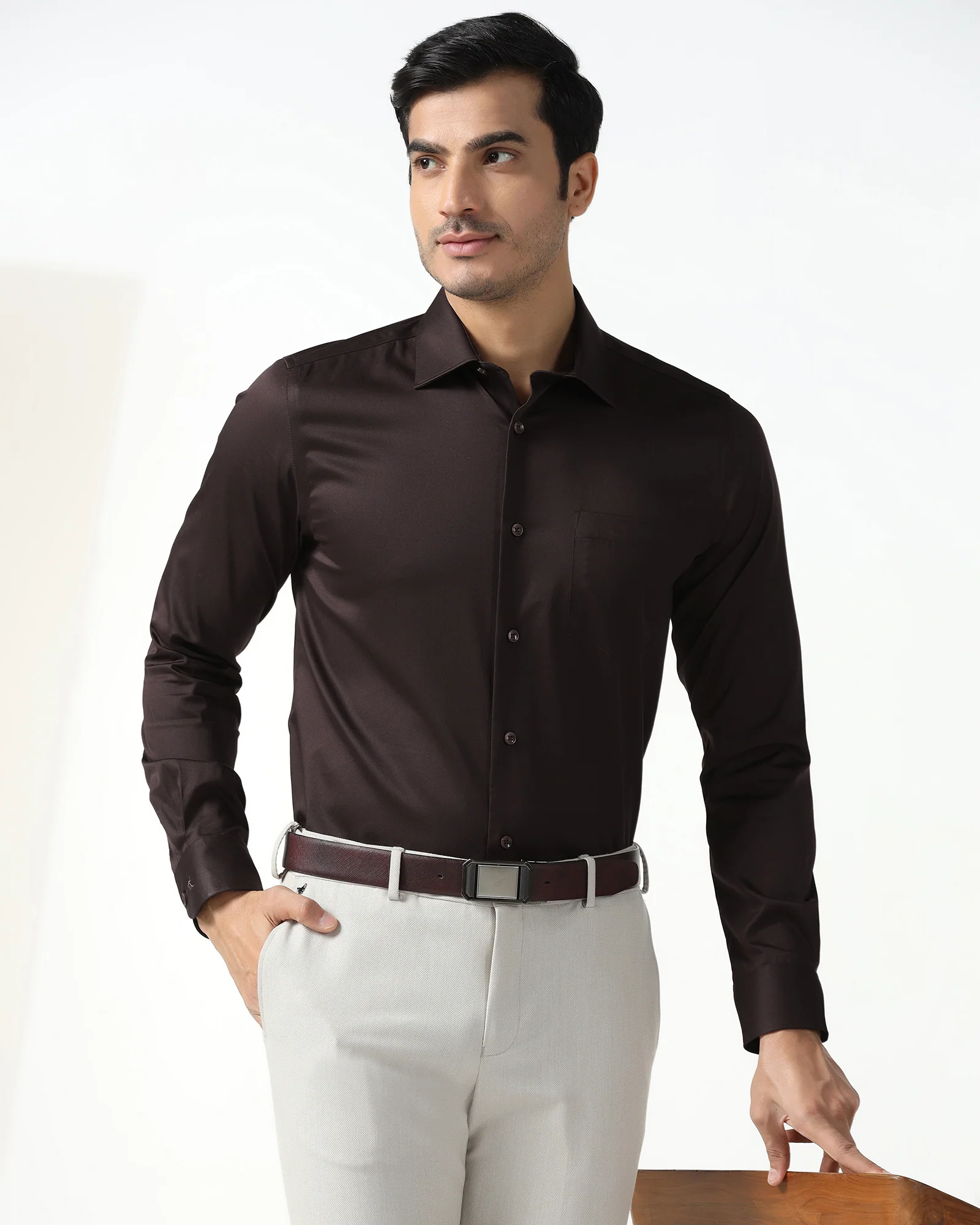 Chocolate Sauce Non Iron Solid Shirt - Sylvia - Image 7