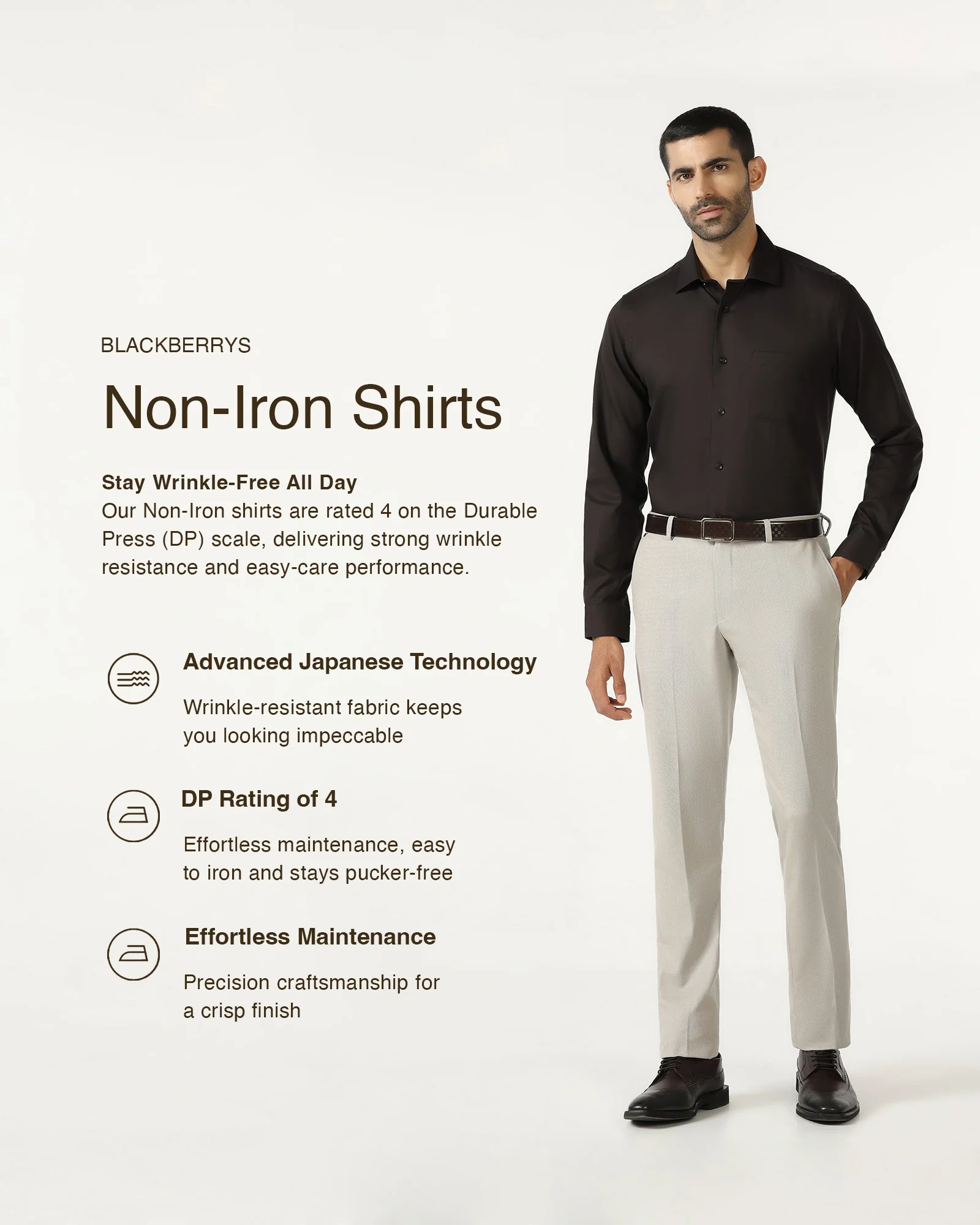 Chocolate Sauce Non Iron Textured Shirt - P31 - Image 3